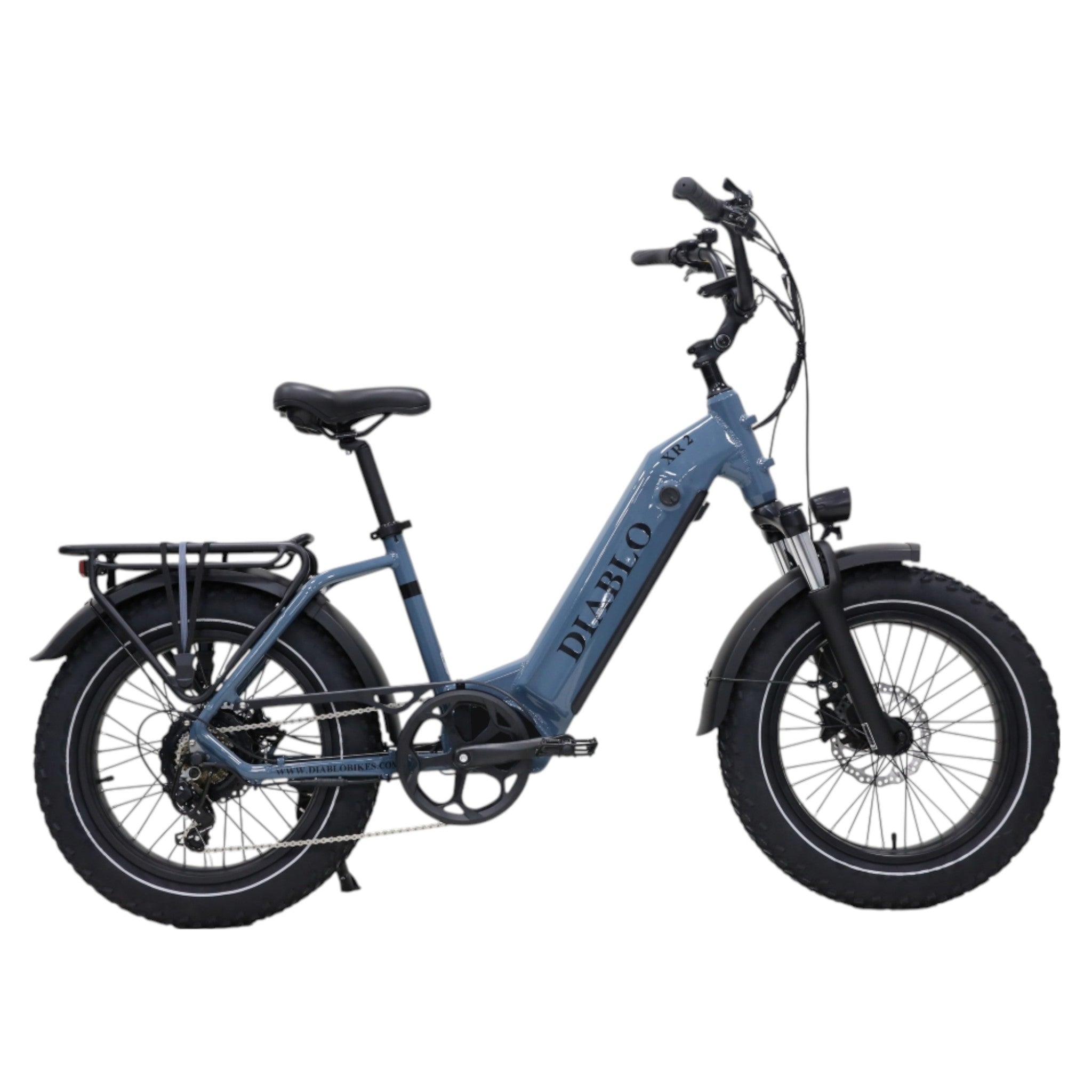 Diablo XR2 - Fatbike - Donkerblauw - 20 inch - 160 kg Draagvermogen - Accu Vermogen 15.6 Ah - Hydraulische Remmen - 250W AKM Middenmotor - Shimano 7 Versnellingen - AE-trading