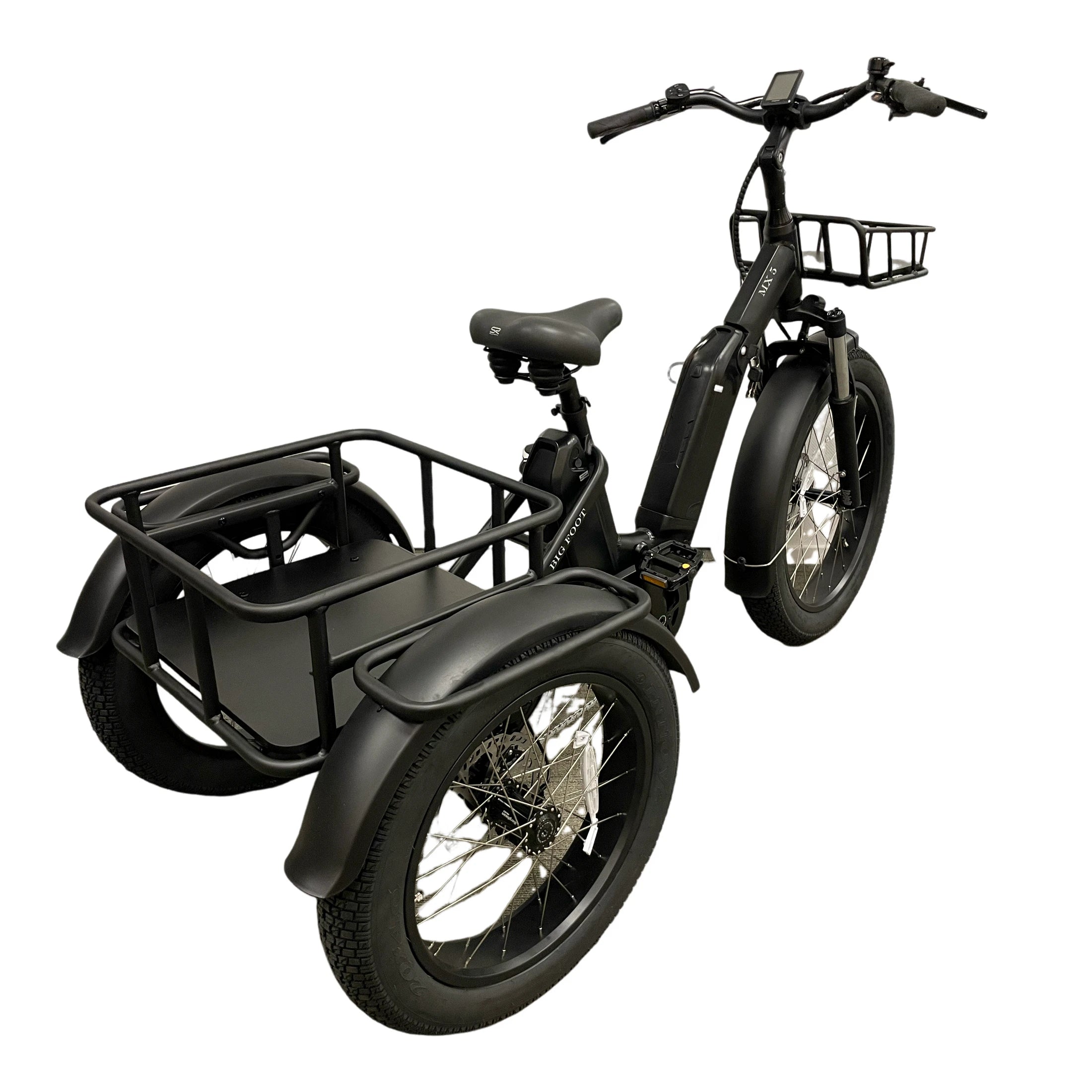 Diablo Big Foot Fatbike Driewieler Fiets Elektrisch Cargo - Mat zwart - Twee accu's - AE-trading