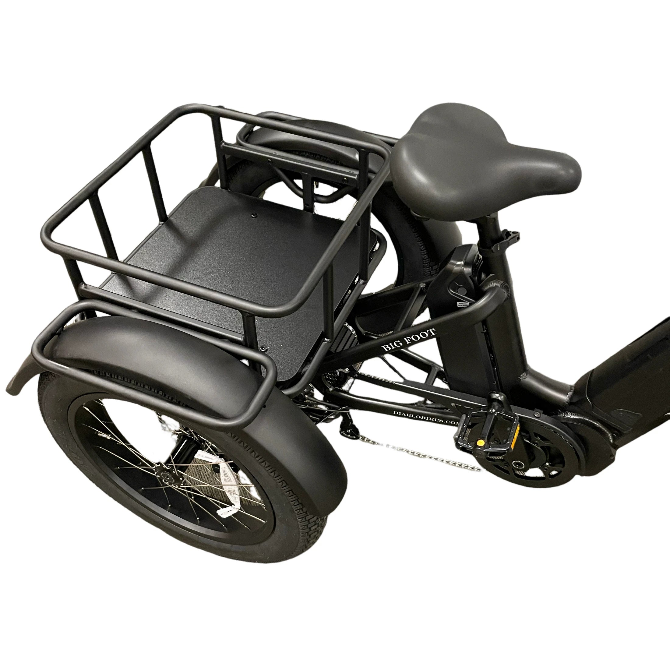 Diablo Big Foot Fatbike Driewieler Fiets Elektrisch Cargo - Mat zwart - Twee accu's - AE-trading