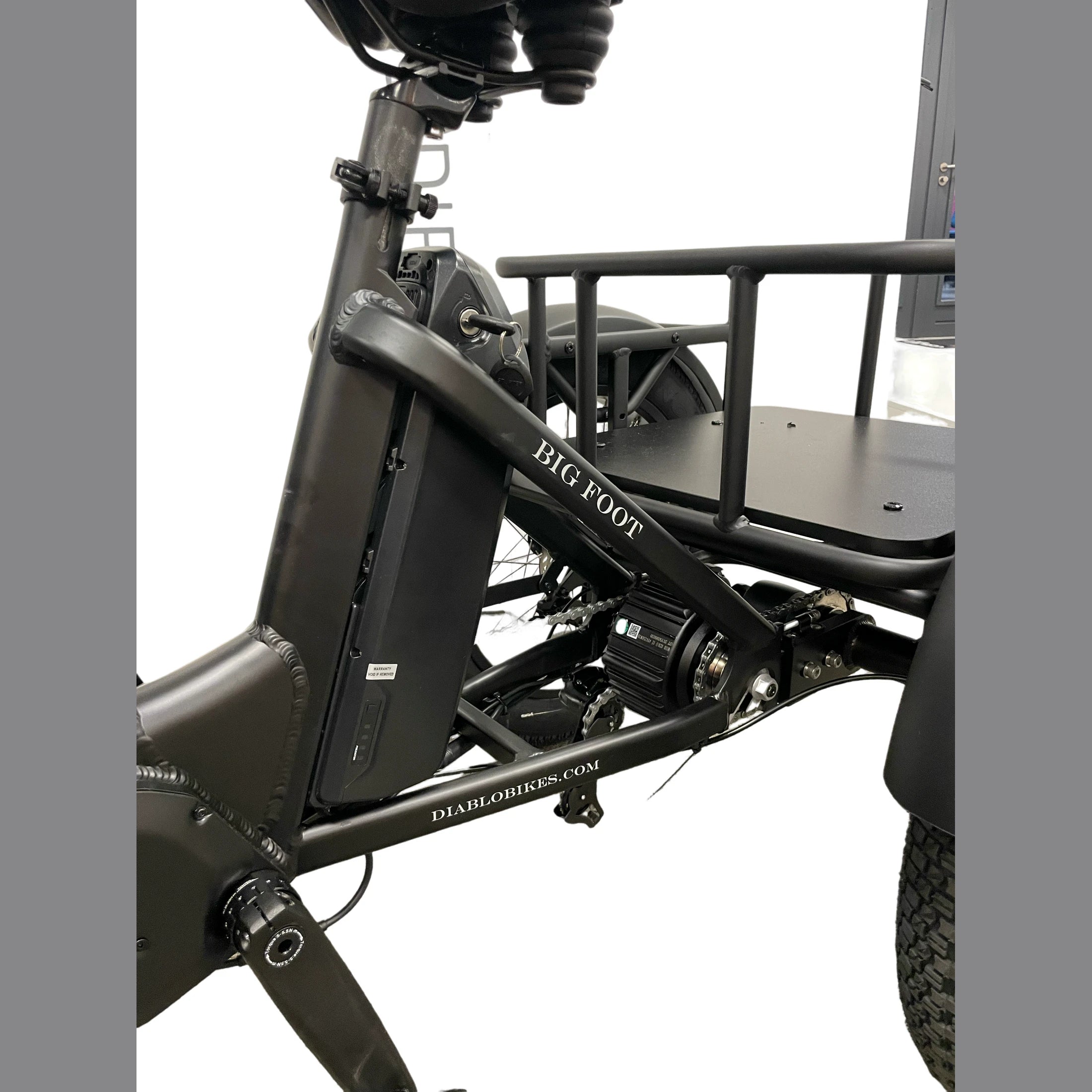 Diablo Big Foot Fatbike Driewieler Fiets Elektrisch Cargo - Mat zwart - Twee accu's - AE-trading