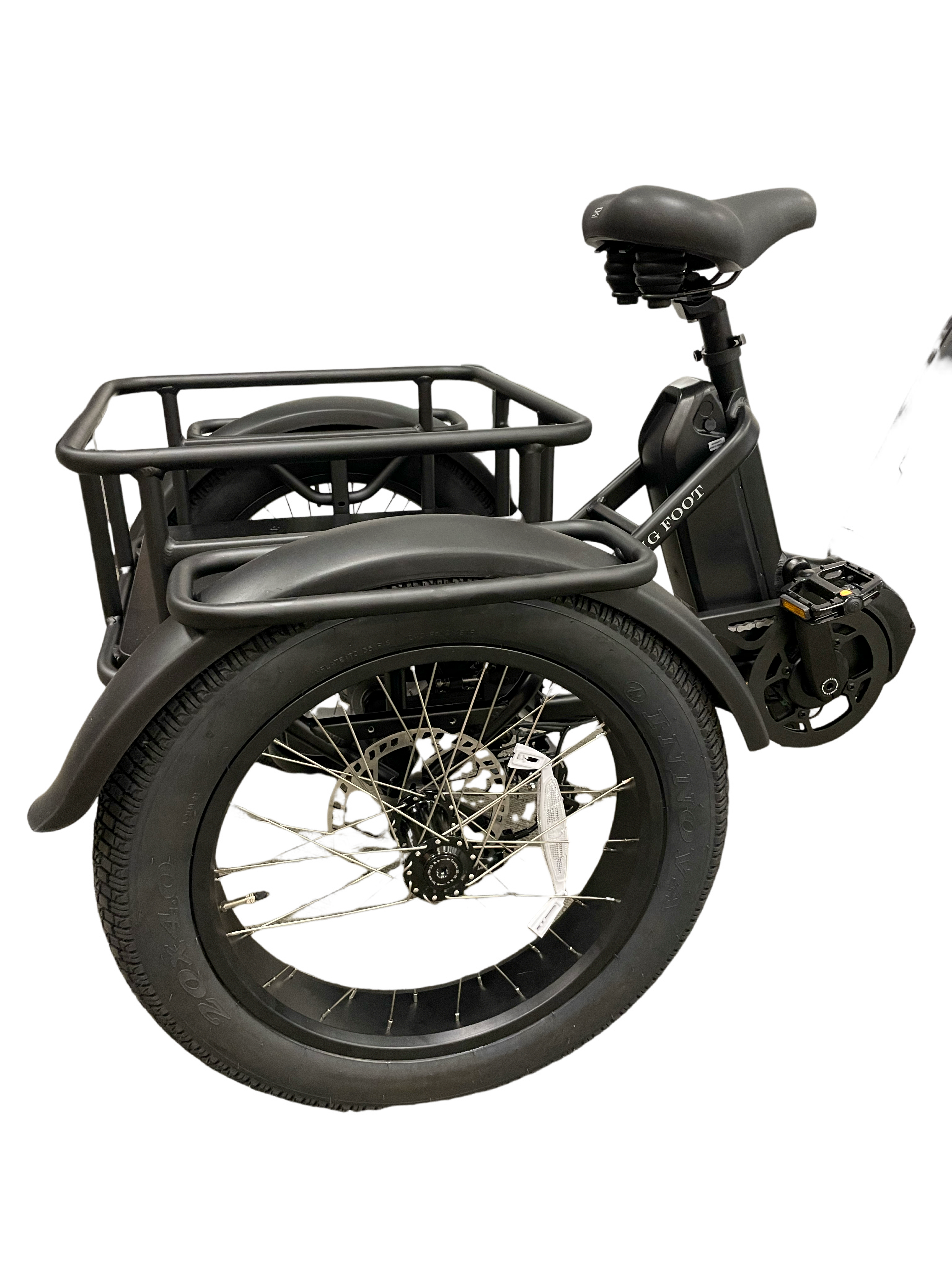 Diablo Big Foot Fatbike Driewieler Fiets Elektrisch Cargo - Mat zwart - Twee accu's - AE-trading