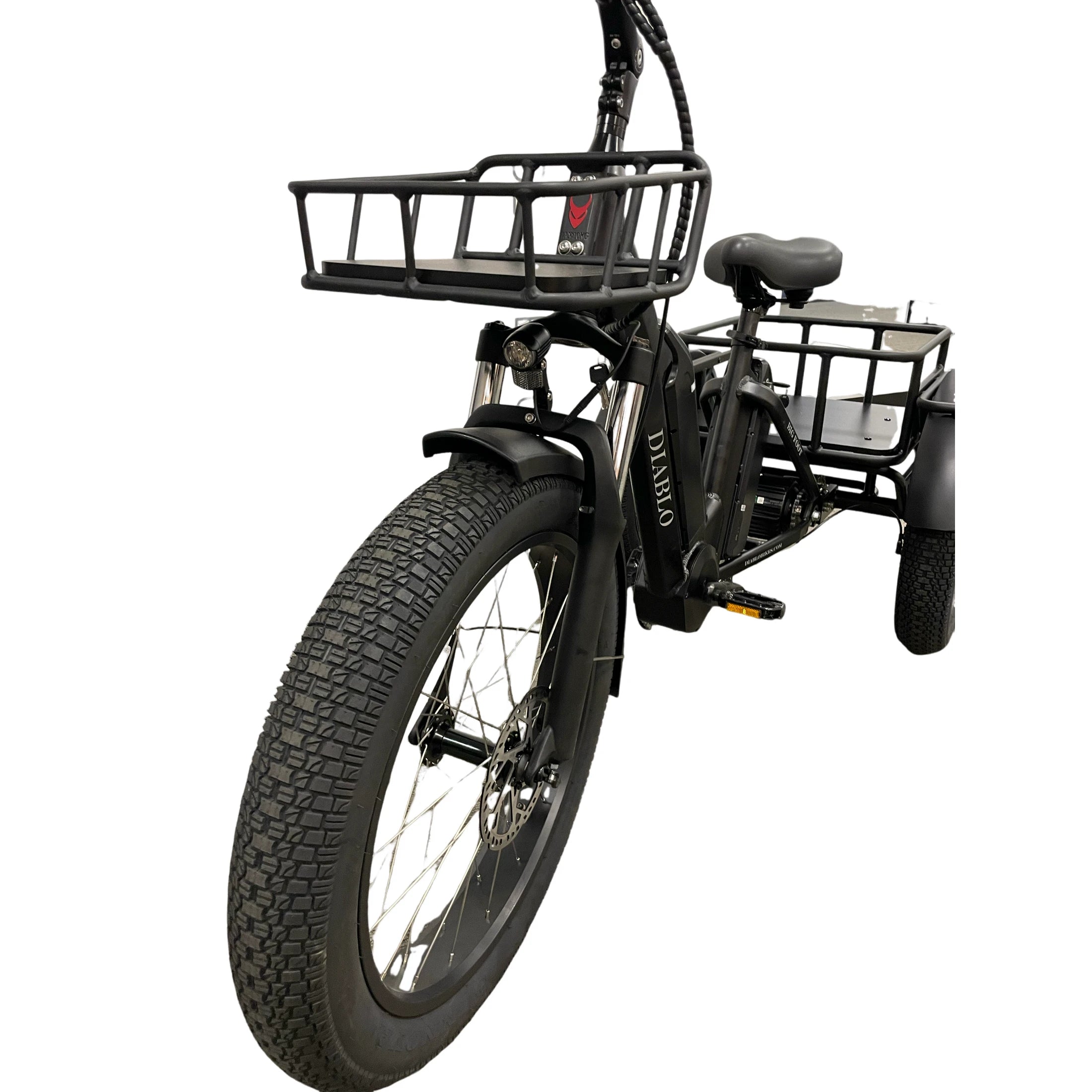 Diablo Big Foot Fatbike Driewieler Fiets Elektrisch Cargo - Mat zwart - Twee accu's - AE-trading