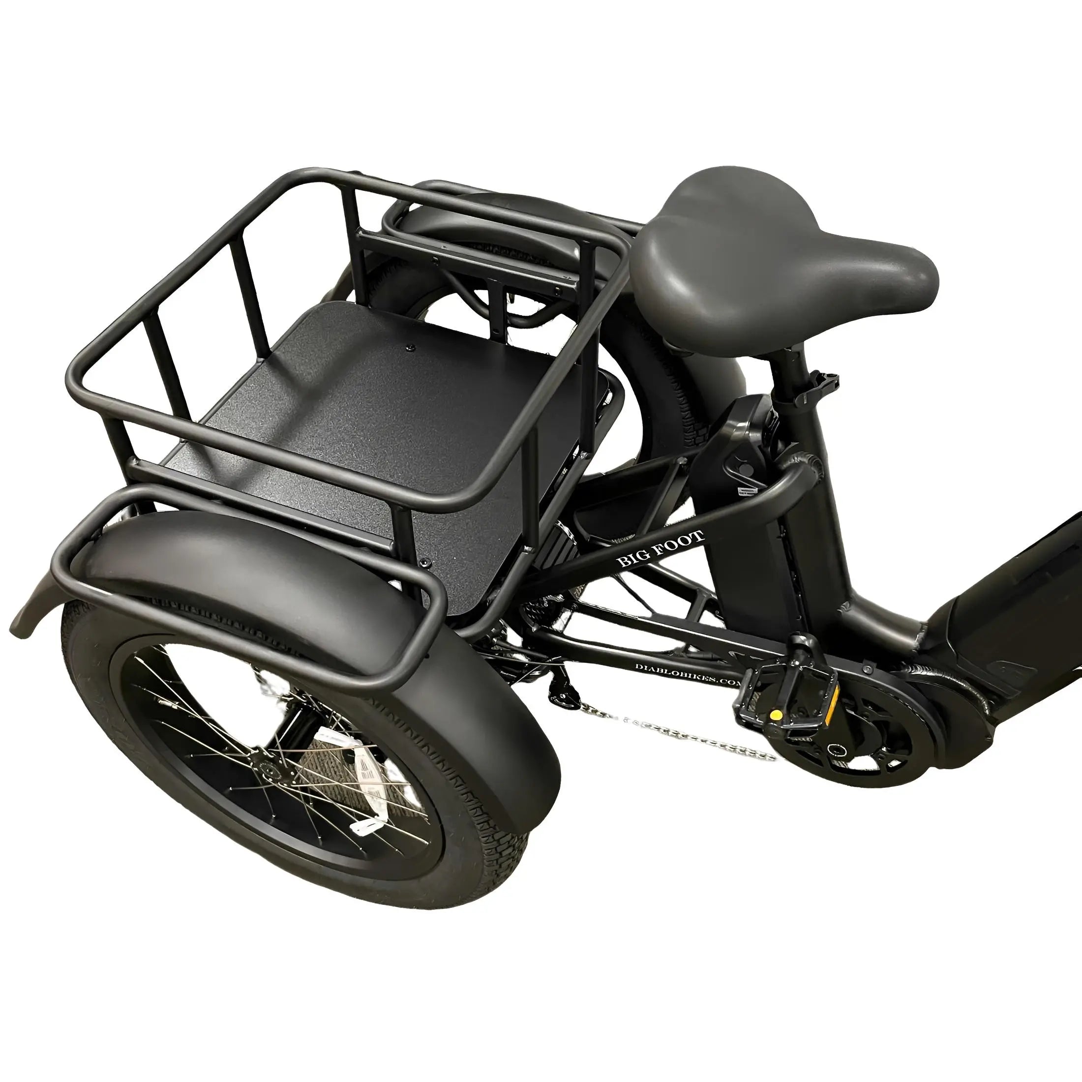 Diablo Big Foot Fatbike Driewieler Fiets Elektrisch Cargo - Mat zwart - Twee accu's - AE-trading