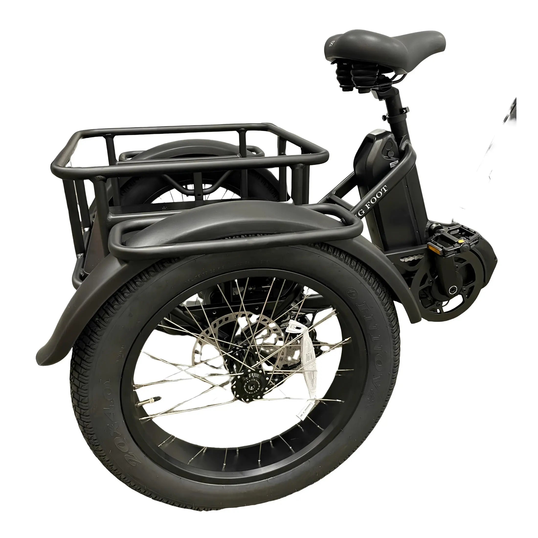 Diablo Big Foot Fatbike Driewieler Fiets Elektrisch Cargo - Mat zwart - Twee accu's - AE-trading