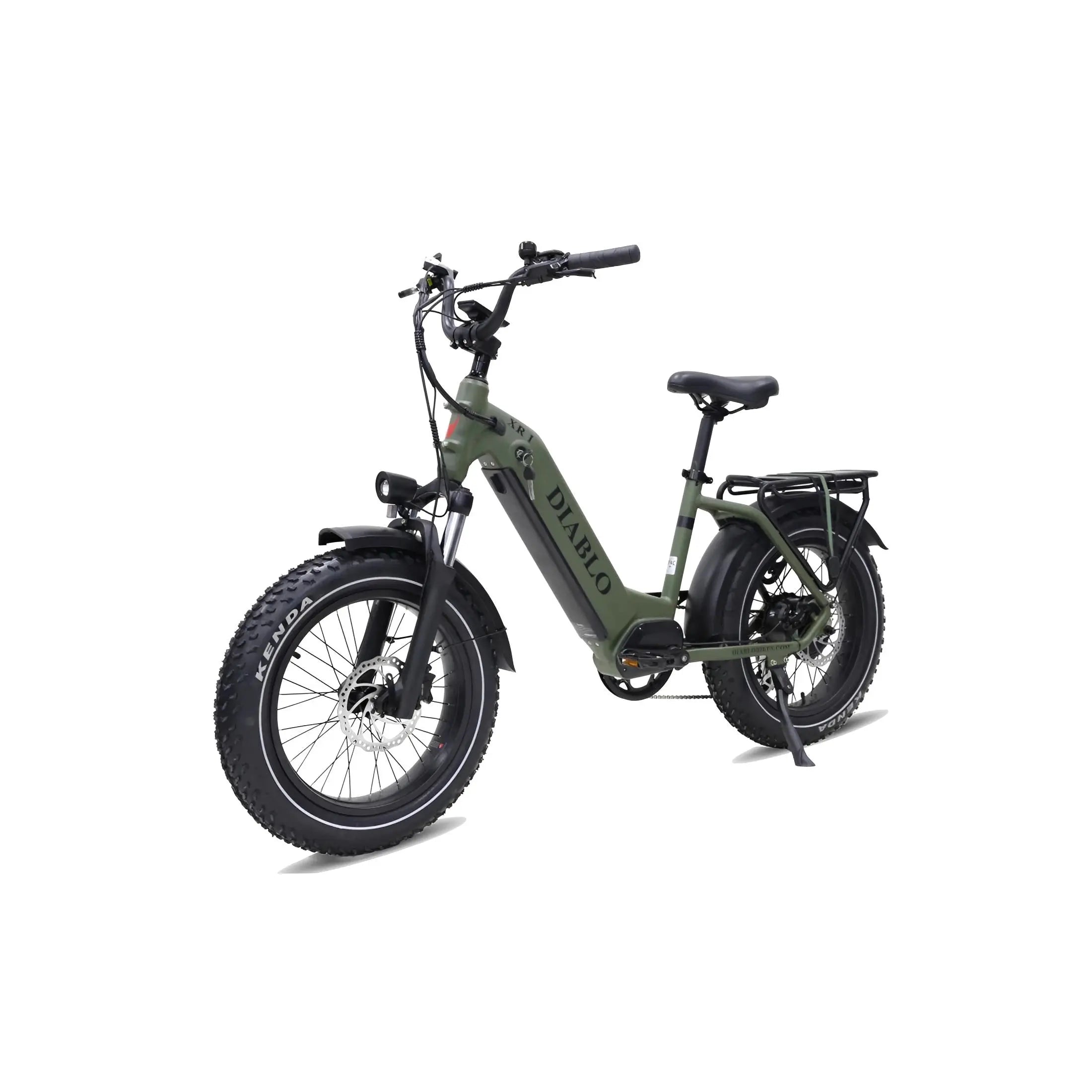 Diablo XR2 - Fatbike - Mat Groen - 20 inch - 160 kg Draagvermogen - Accu Vermogen 15.6 Ah - Hydraulische Remmen - 250W AKM Middenmotor - Shimano 7 Versnellingen - AE-trading