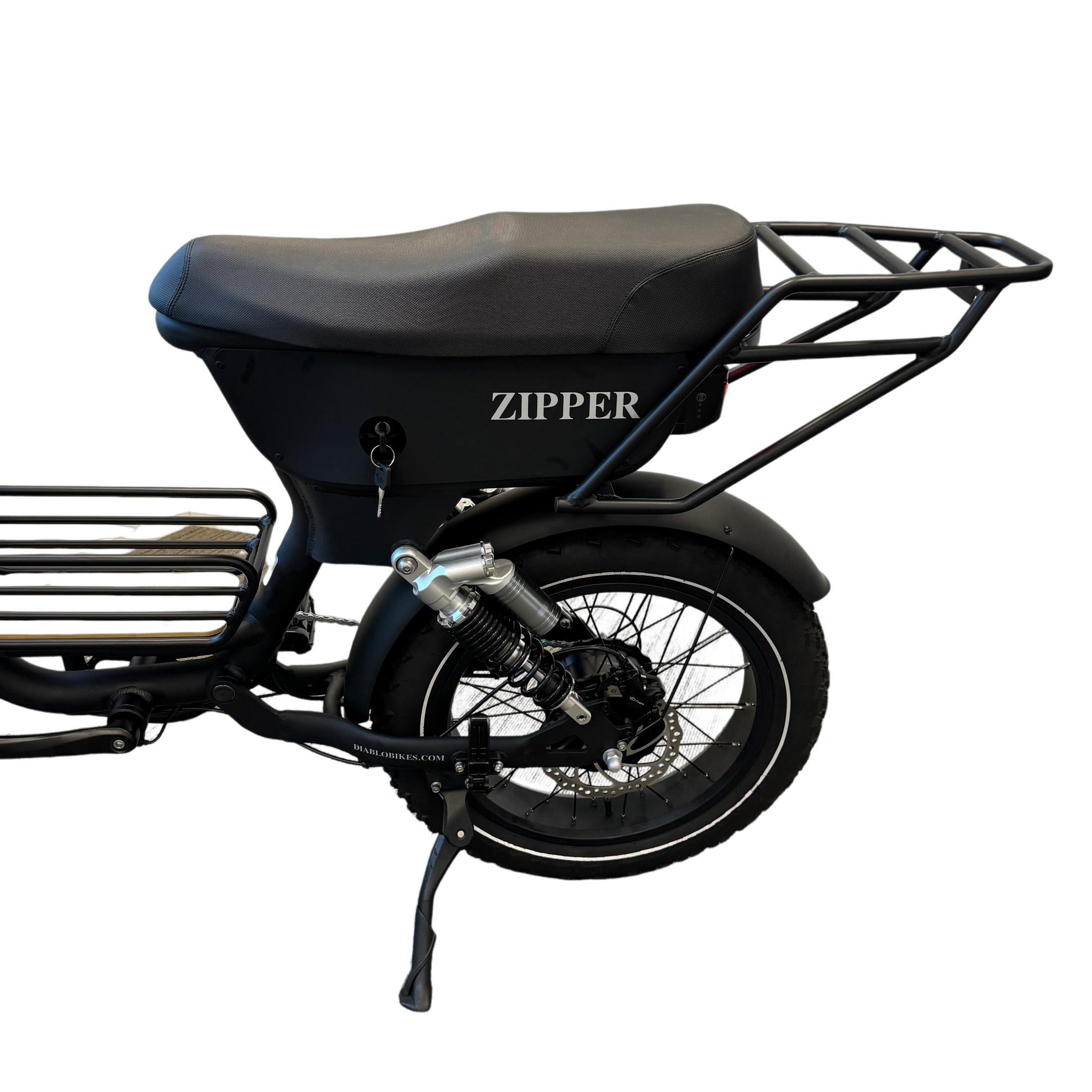 Diablo Zipper Fatbike 7SP Shimano Versnellingen en Achtervering - Mat zwart - AE-trading