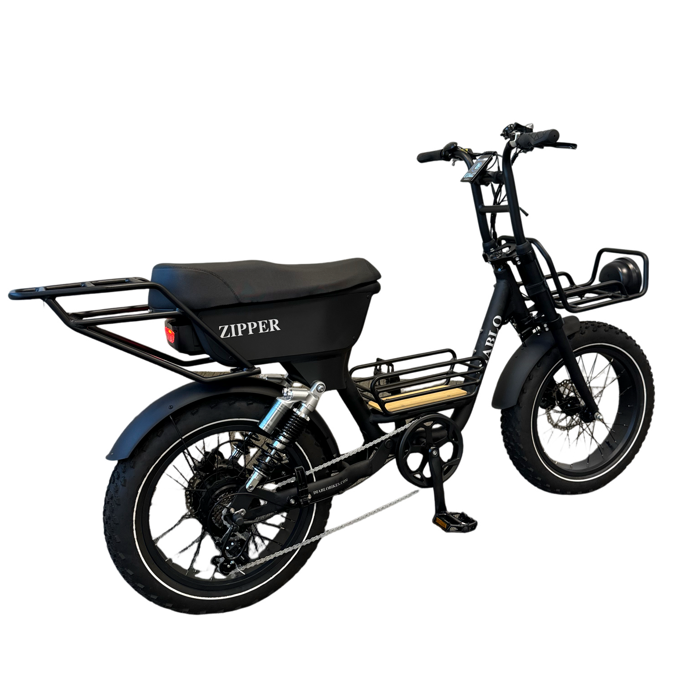 Diablo Zipper Fatbike 7SP Shimano Versnellingen en Achtervering - Mat zwart - AE-trading