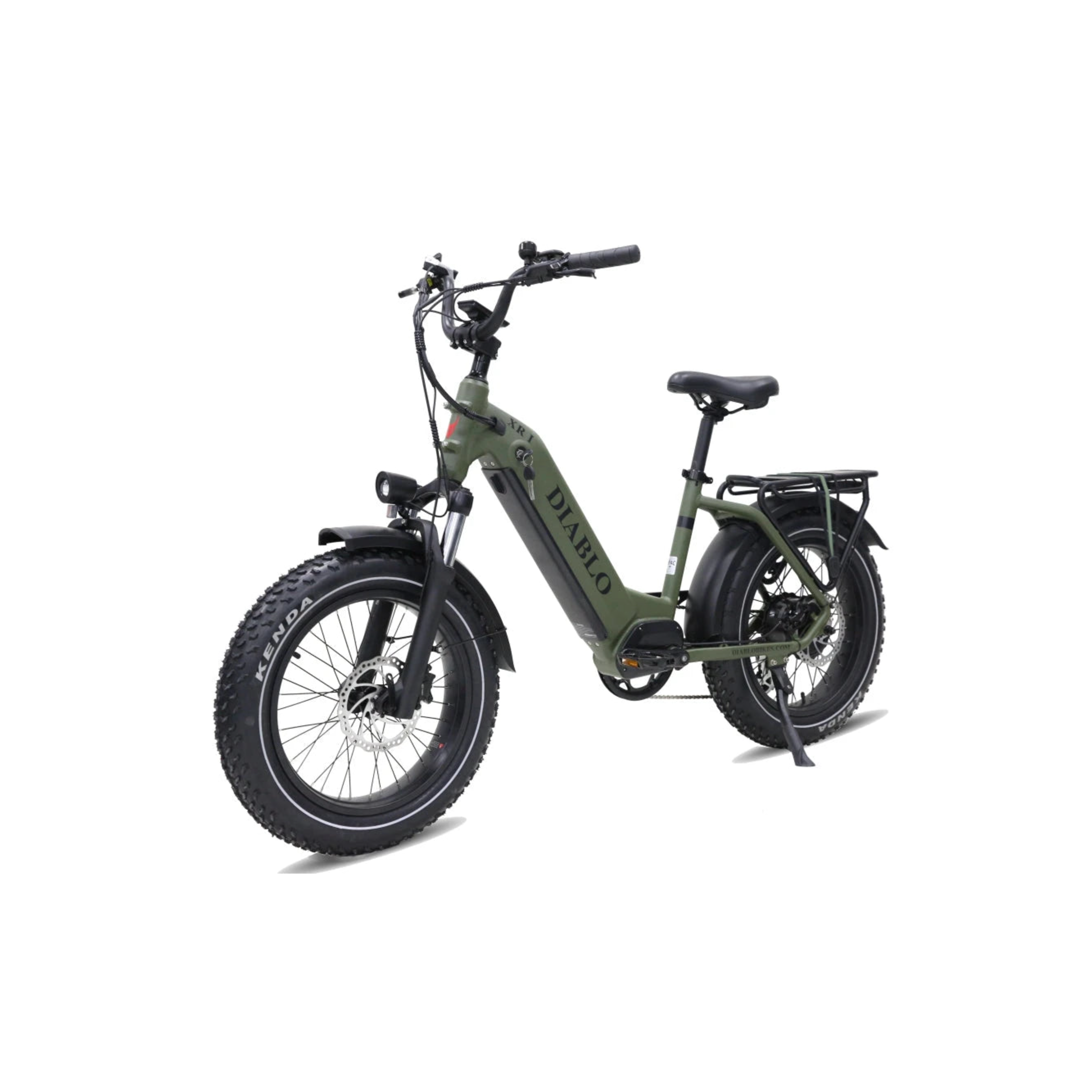 Diablo XR2 - Fatbike - Mat Groen - 20 inch - 160 kg Draagvermogen - Accu Vermogen 15.6 Ah - Hydraulische Remmen - 250W AKM Middenmotor - Shimano 7 Versnellingen - AE-trading