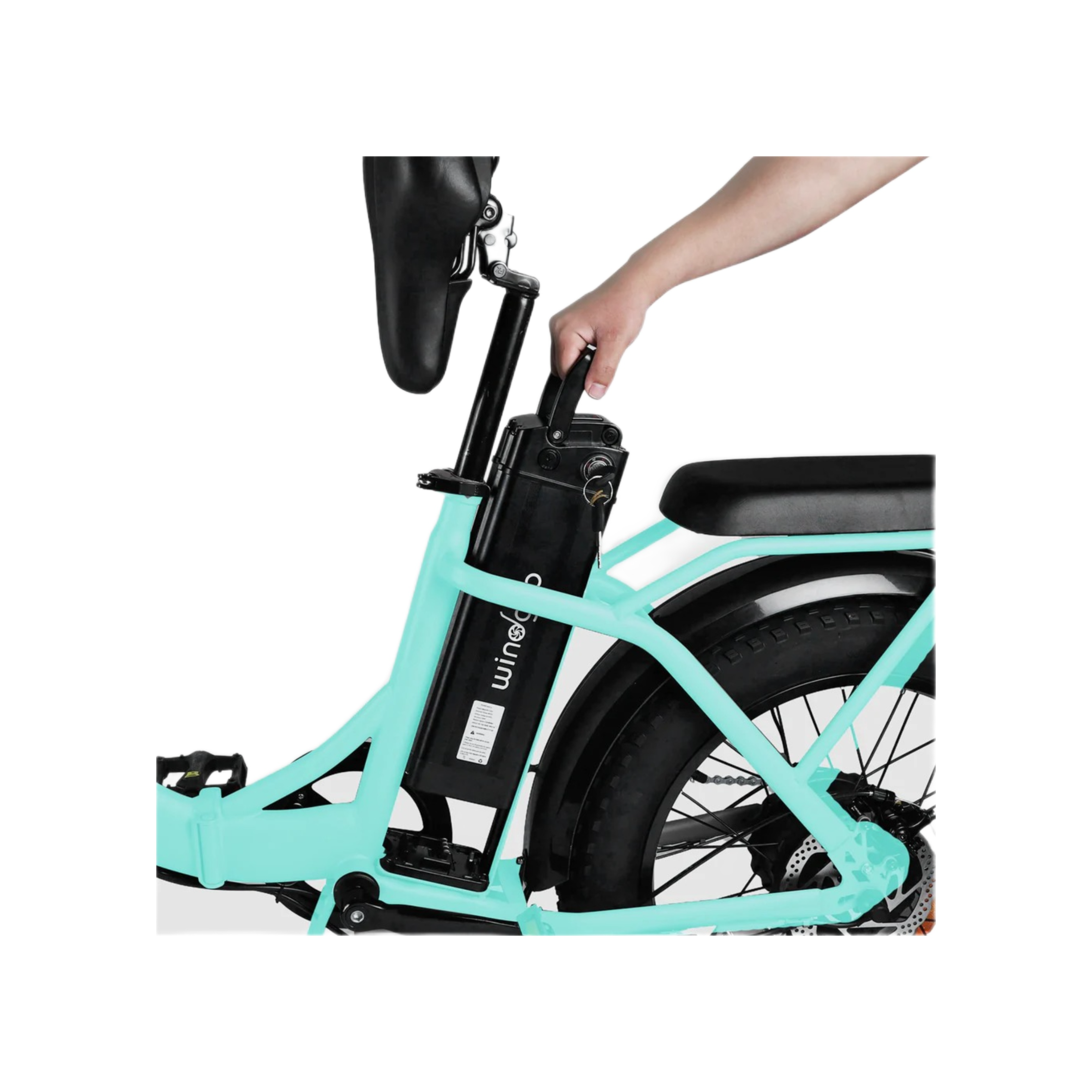 Windgoo E20 Pro - Elektrische Fatbike-Vouwfiets - Mintgroen - 20x4 inch - 120 kg Draagvermogen - Accu 450Wh (48V, 12.5Ah) - 250W Motor - 7 Shimano Versnellingen - Dubbele Schijfremmen - AE-trading