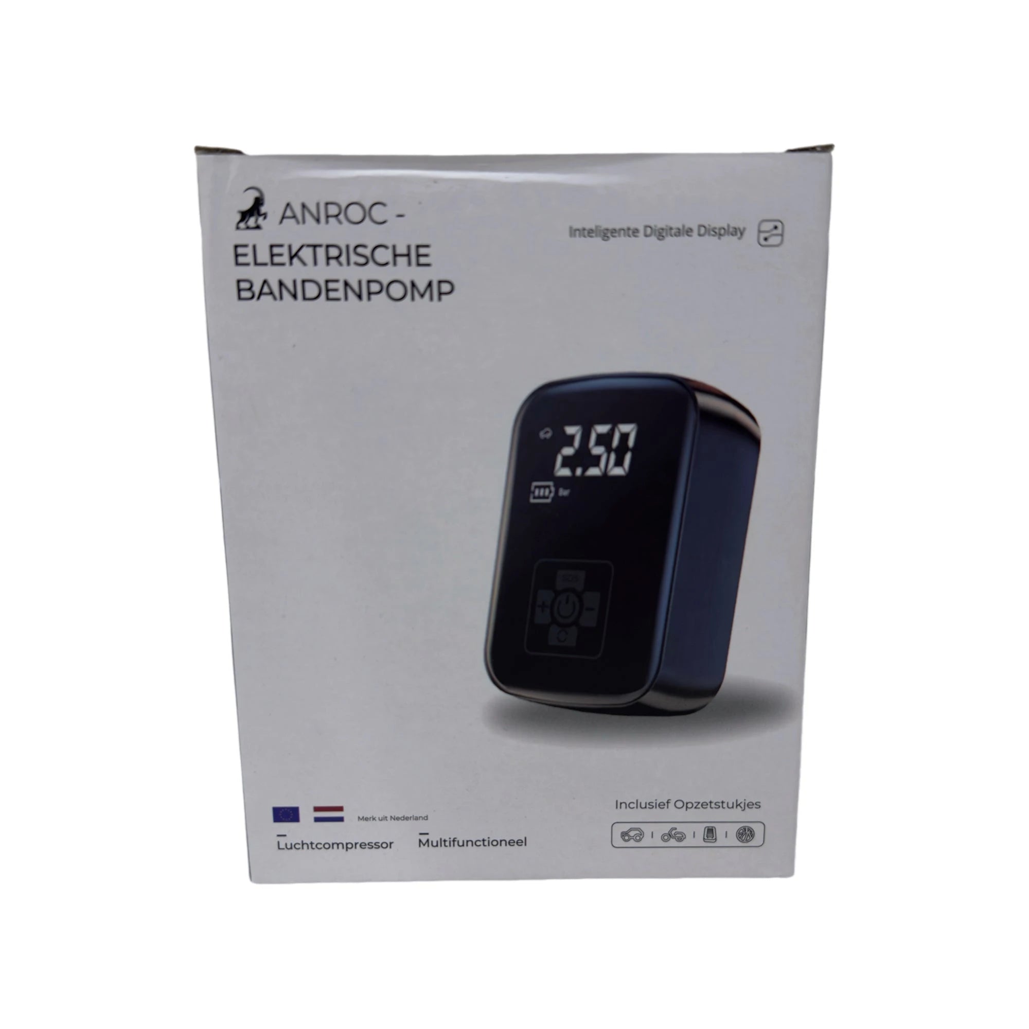 Elektrische bandenpomp - Anroc - 4 opzetstukken- 6400 MAH - AE-trading