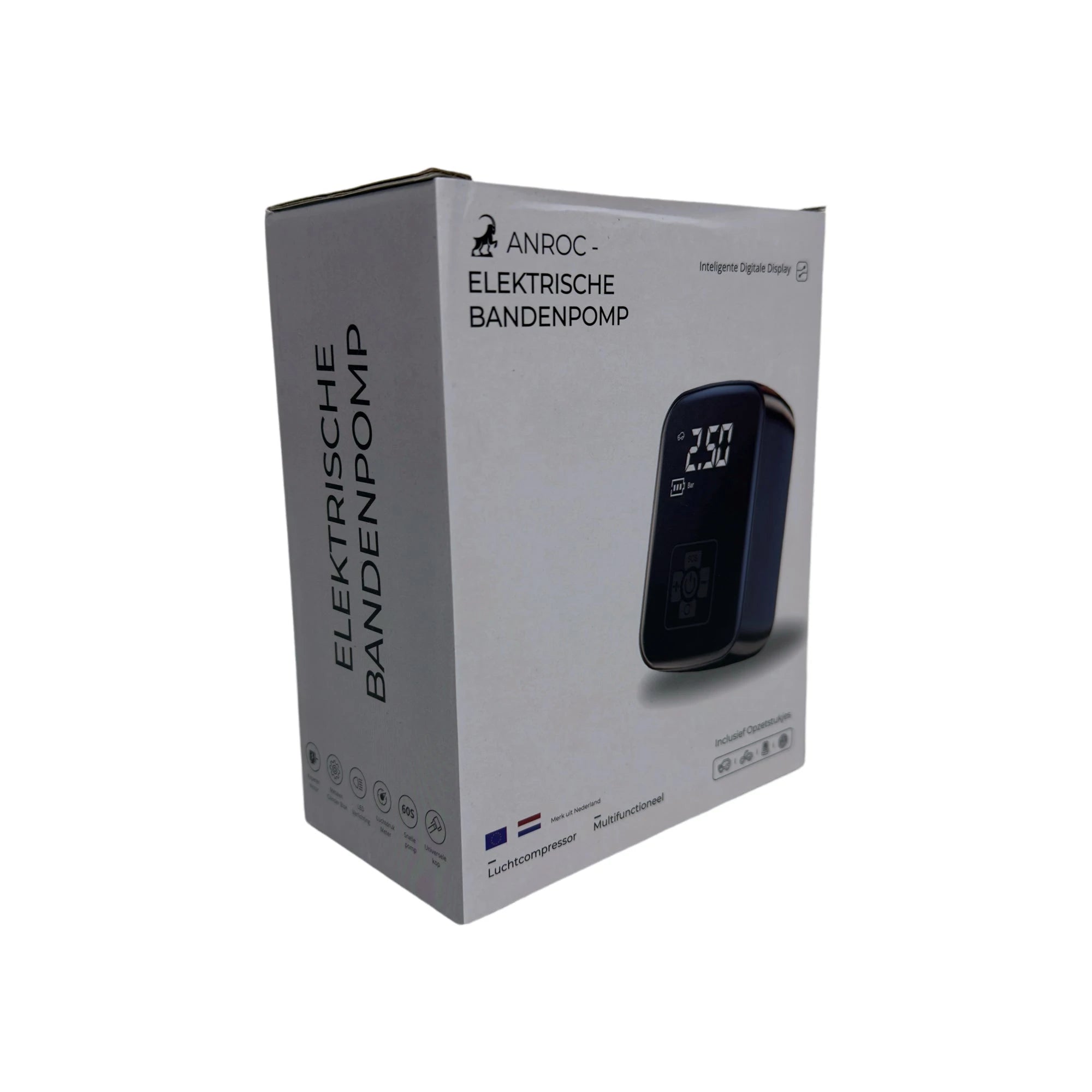 Elektrische bandenpomp - Anroc - 4 opzetstukken- 6400 MAH - AE-trading