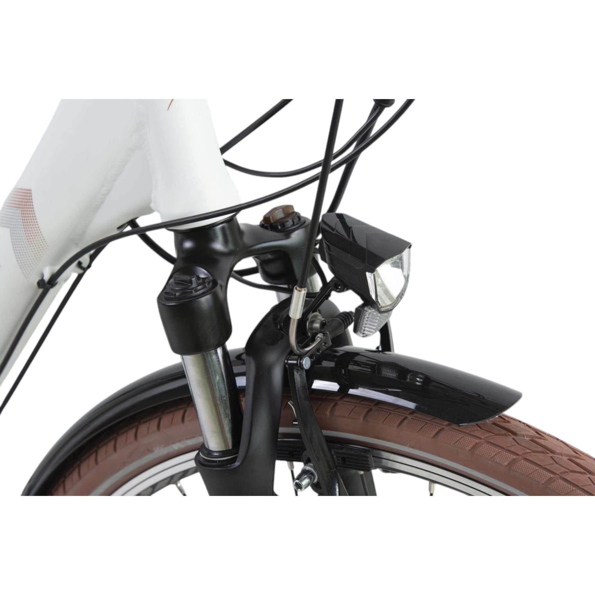 Eluxo E-Voltage D9 - Elektrische Fiets - Mat Wit - 28 inch - Accu 468Wh - 250W Bewo Middenmotor - Shimano Altus 9 Versnellingen - V-Brake Remmen - AE-trading