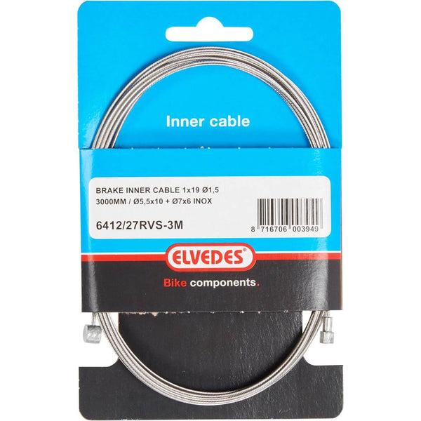 Elvedes rem binnenkabel rvs 3m 2 nippels ton 7x6 peer 5.5x1 - AE-trading