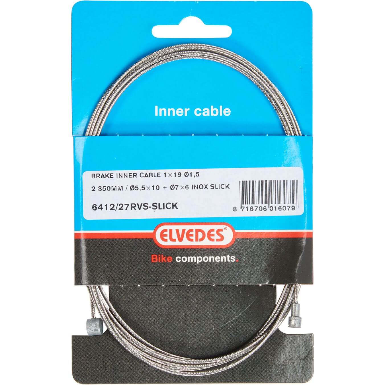 Elvedes rem binnenkabel rvs Slick 2 nippels ton 7x6 peer 5. - AE-trading