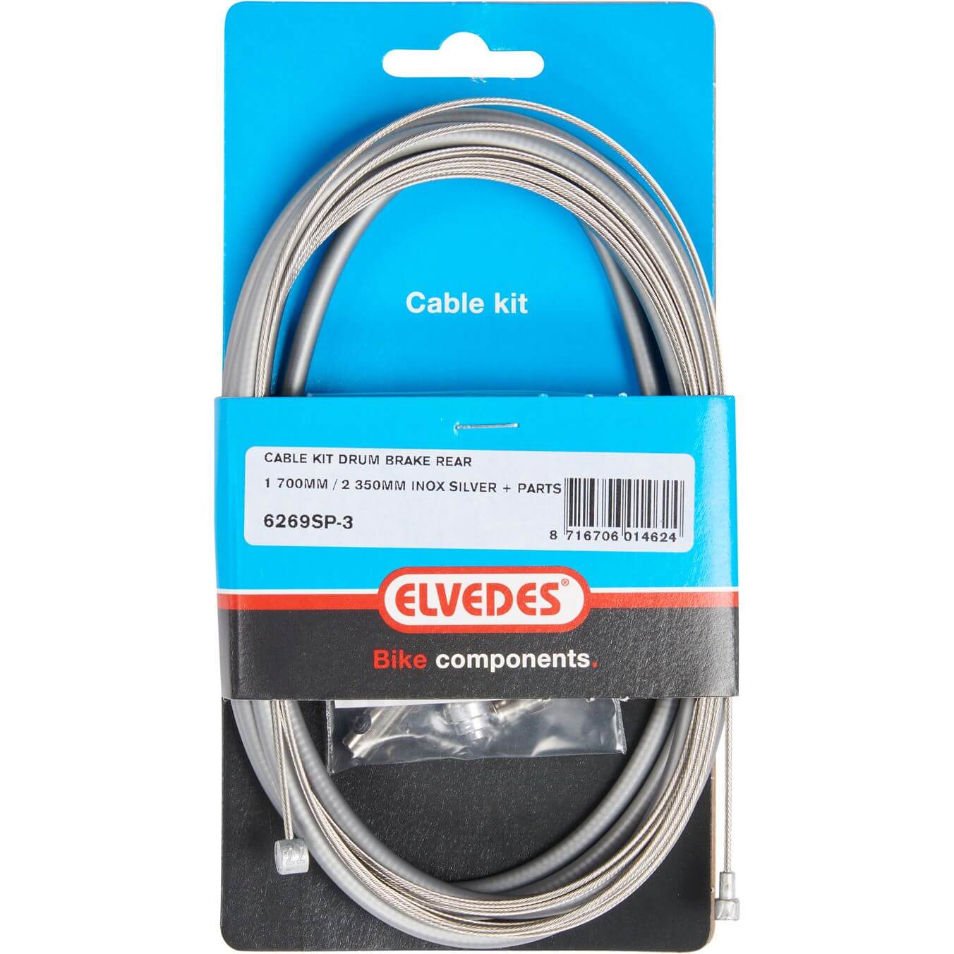 Elvedes remkabel kit achter + inbus draadeind rvs zilver - AE-trading