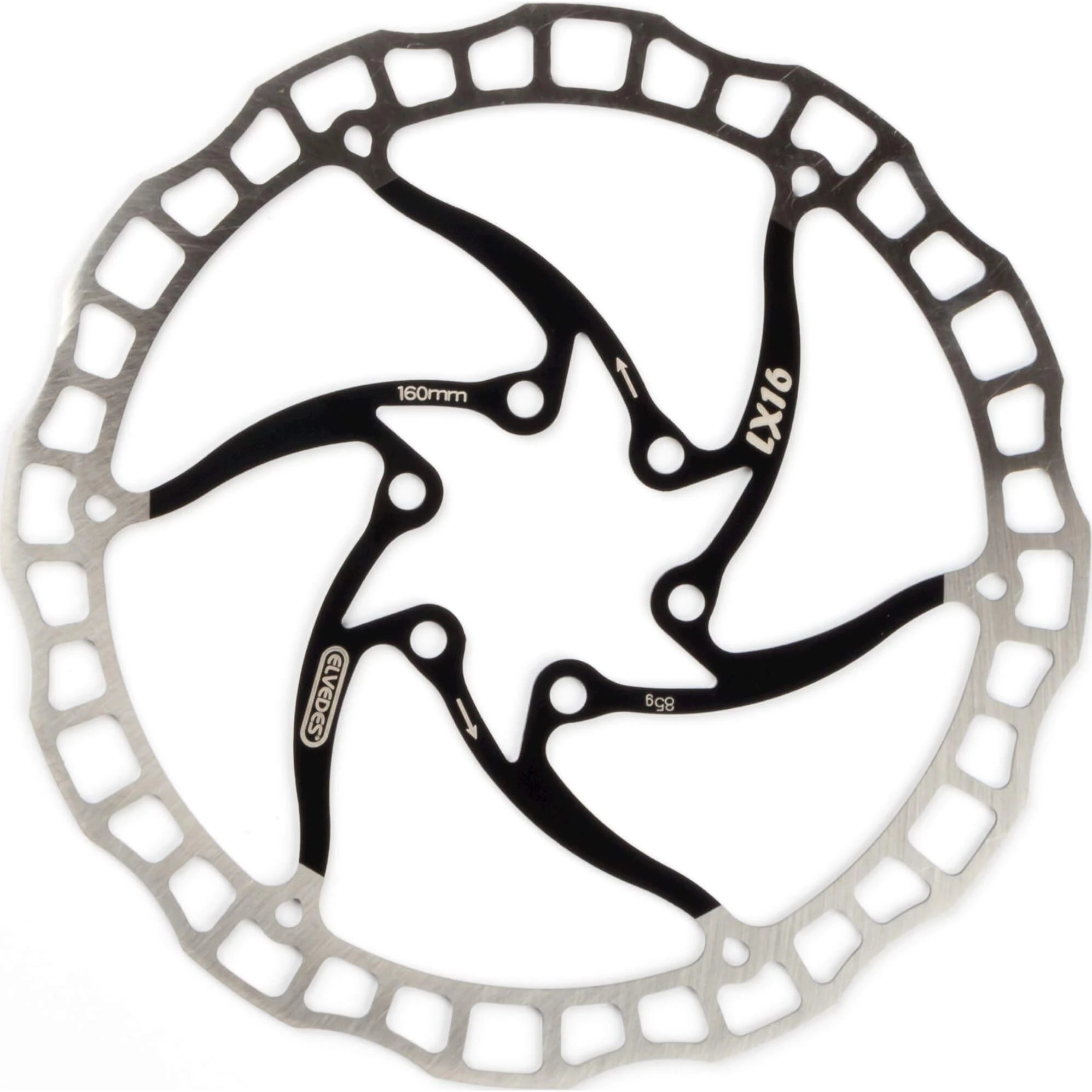 Elvedes remschijf LX16 One Piece 160mm zwart - AE-trading