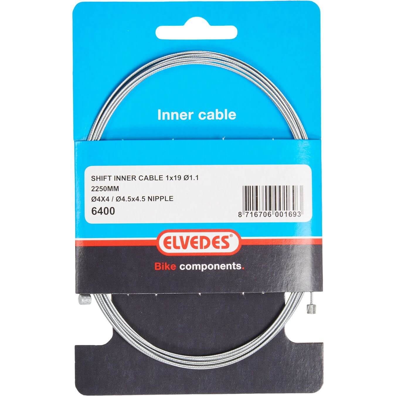 Elvedes schakel binnenkabel 2 nippels 4x4 en 4.5x4.5 6400 - AE-trading