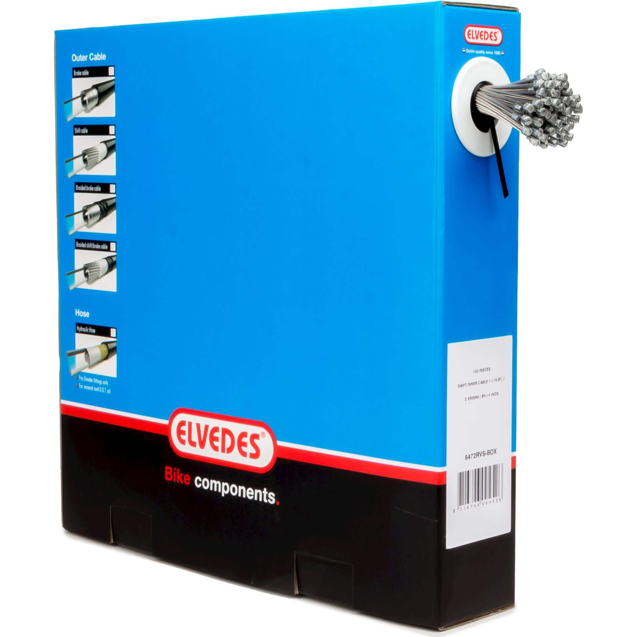 Elvedes schakel binnenkabel rvs 1.1mm nippel 4x4 doos (100) - AE-trading