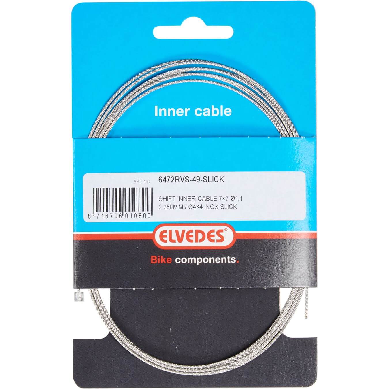 Elvedes schakel binnenkabel rvs Slick 49dr nippel 4x4 - AE-trading