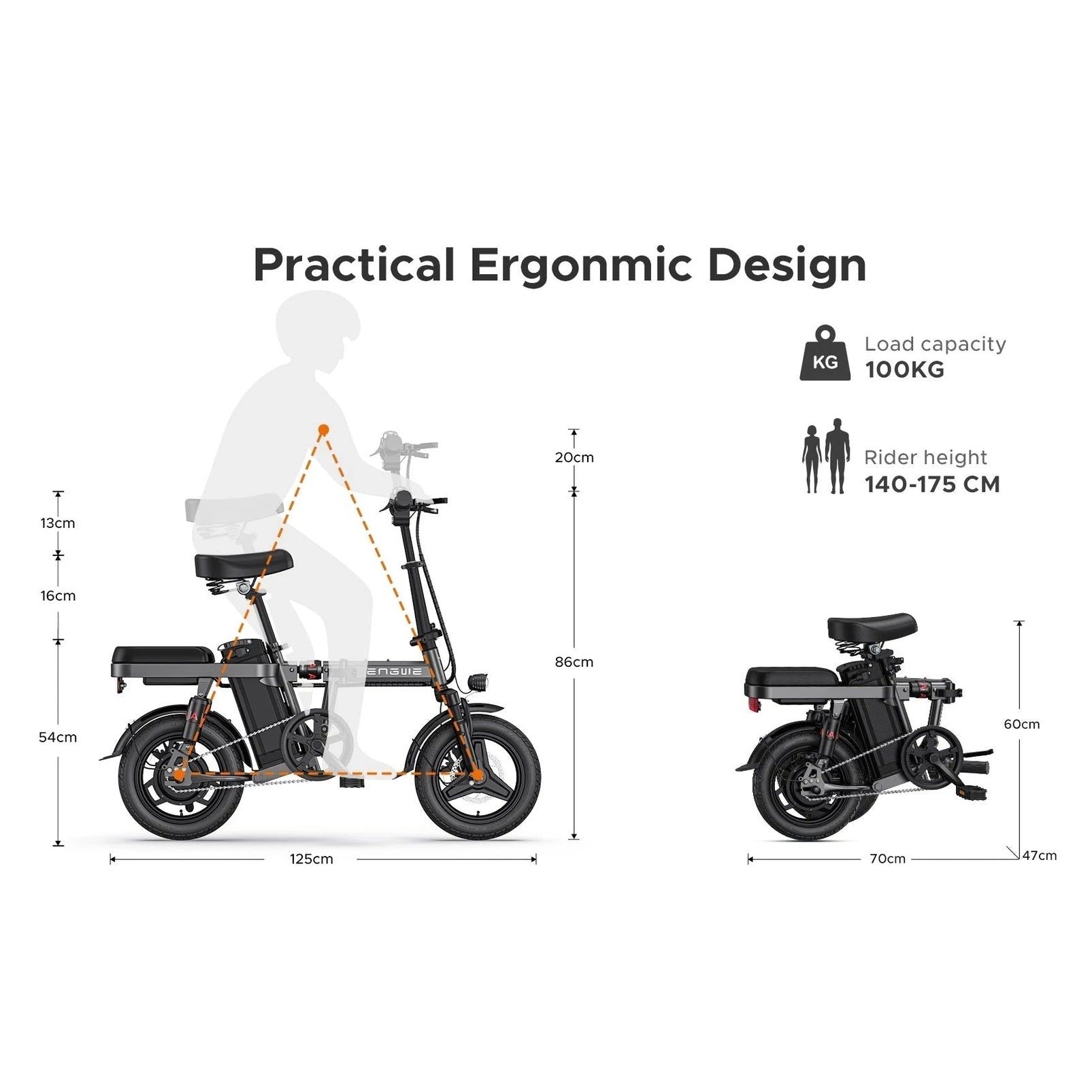 Engwe T14 Oranje Vouwfiets 48V 13Ah 250W