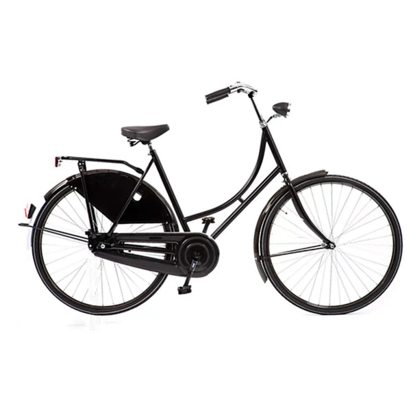 Avalon Oma D57cm. Kleur: zwart. Uitvoering: remnaaf. Met oa: zwarte alu 635 velgen, linnen jasbeschermers, spaak 13 , Hesling kettingkast, Thun trapas, Humpert stuur , MADE IN HOLLAND. - AE-trading