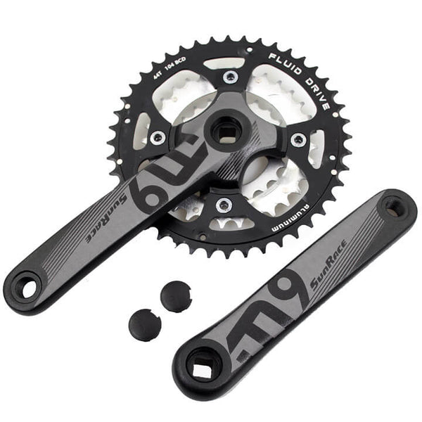 Sunrace crankstel M914 44/32/22 9v zwart - AE-trading