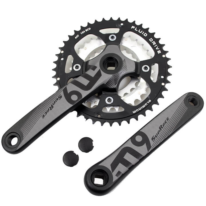 Sunrace crankstel M914 44/32/22 9v zwart - AE-trading
