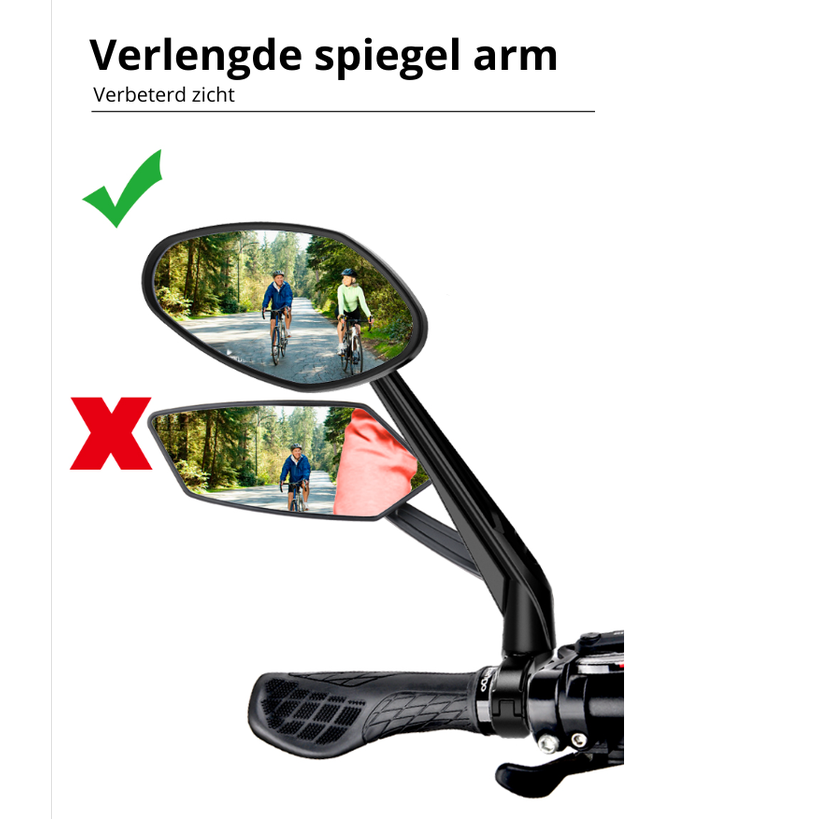 Fiets Spiegel Links Zwart Pro-editie - EasyDo - AE-trading