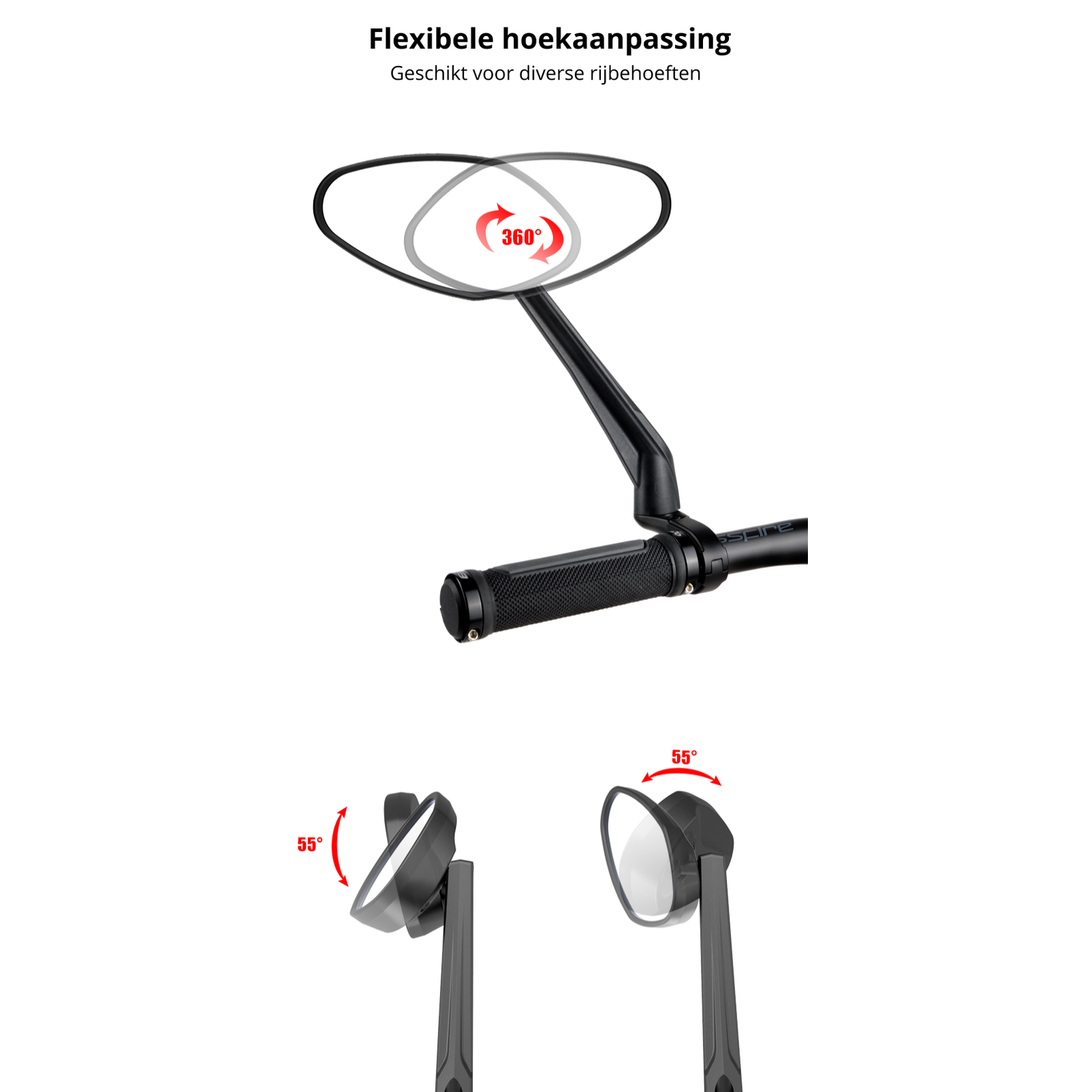 Fiets Spiegel Links Zwart Pro-editie - EasyDo - AE-trading