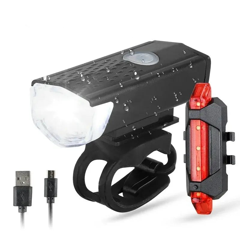 Fietsverlichting fietslamp Led Voorlicht + Achterlicht USB oplaadbaar Waterbestendig - Anroc - AE-trading