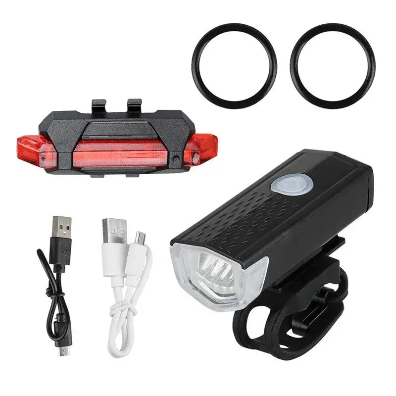 Fietsverlichting fietslamp Led Voorlicht + Achterlicht USB oplaadbaar Waterbestendig - Anroc - AE-trading