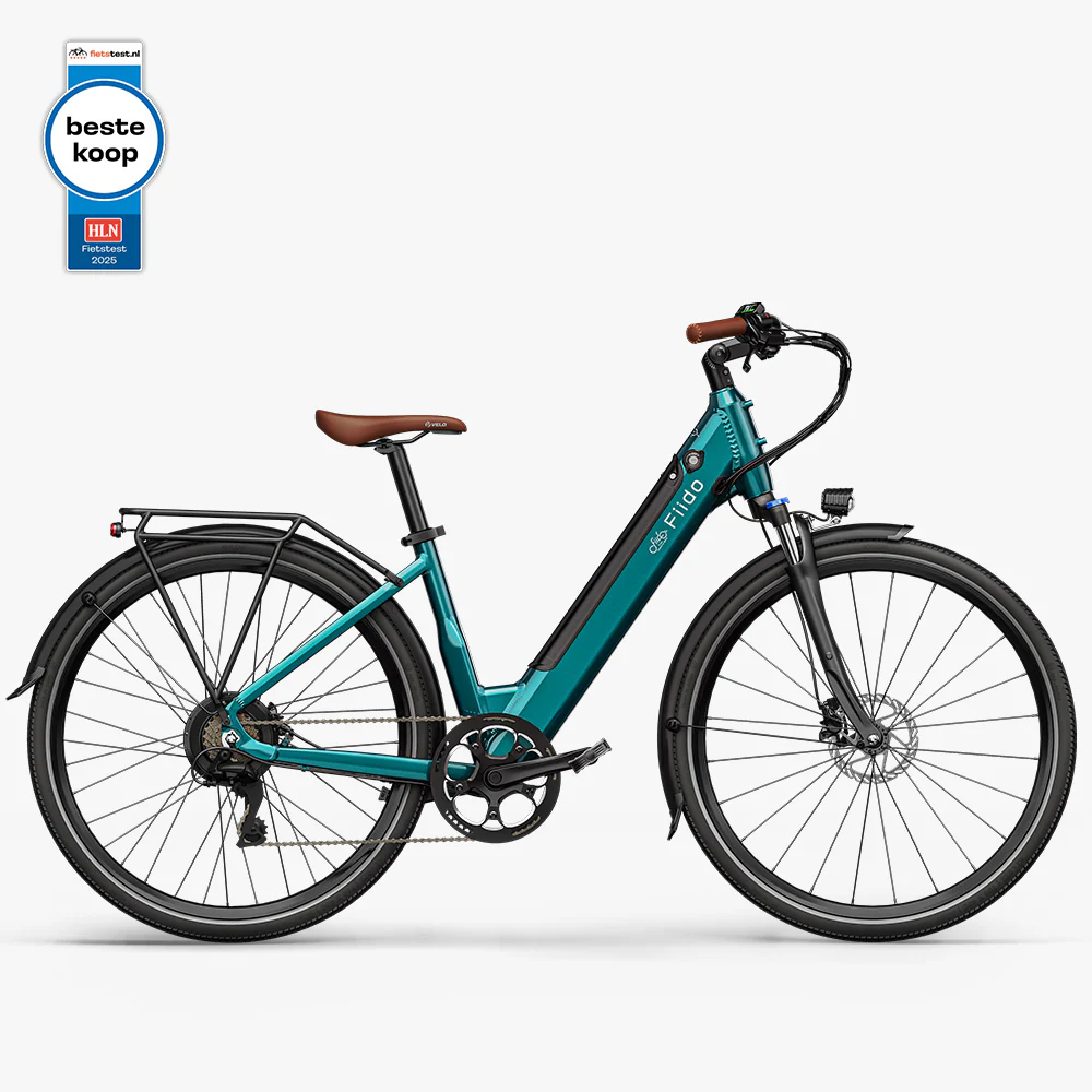 Fiido C11 Pro - Elektrische Stadsfiets - Smaragdblauw - 28 inch - Accu 499Wh (48V) - 250W (55Nm) Mivice Motor - Shimano 7 Versnellingen - Hydraulische Remmen - AE-trading