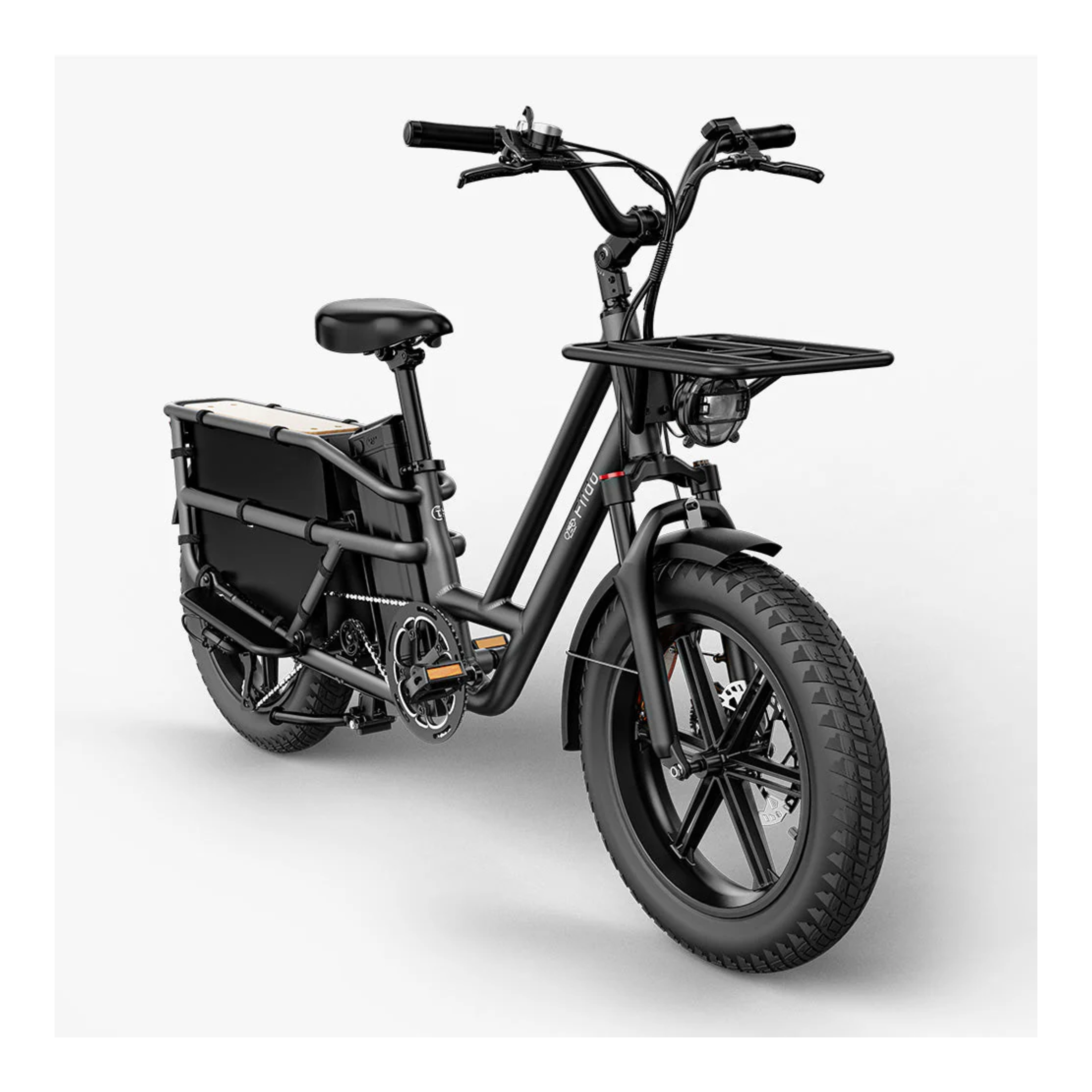 Fiido T2 2025 - Elektrische Longtail Bakfiets - Grijs - 20x4 inch - Accu 998.4Wh (48V) - 250 W (55Nm) Mivice Motor - Shimano 7 Versnellingen - Hydraulische Remmen - AE-trading