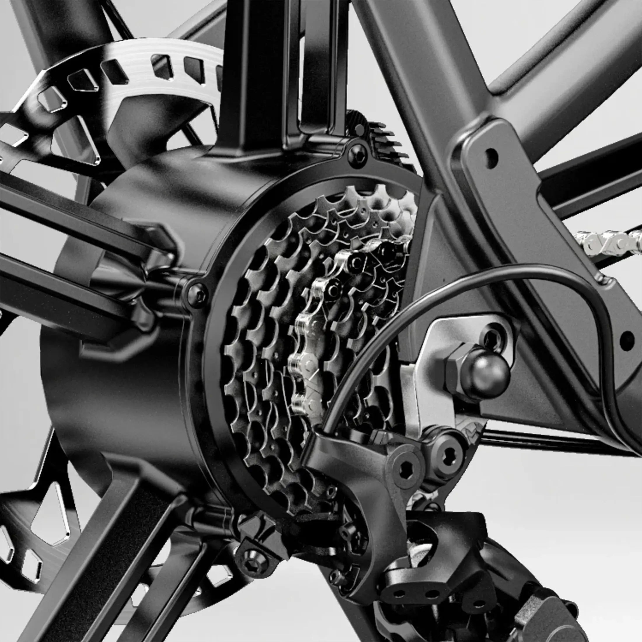 Fiido Titan - Elektrische Touringfiets - Grijs - 26x4 inch - Accu 696Wh (48V) - 250W (55Nm) Mivice Motor - 9 Versnellingen - Hydraulische Remmen - AE-trading