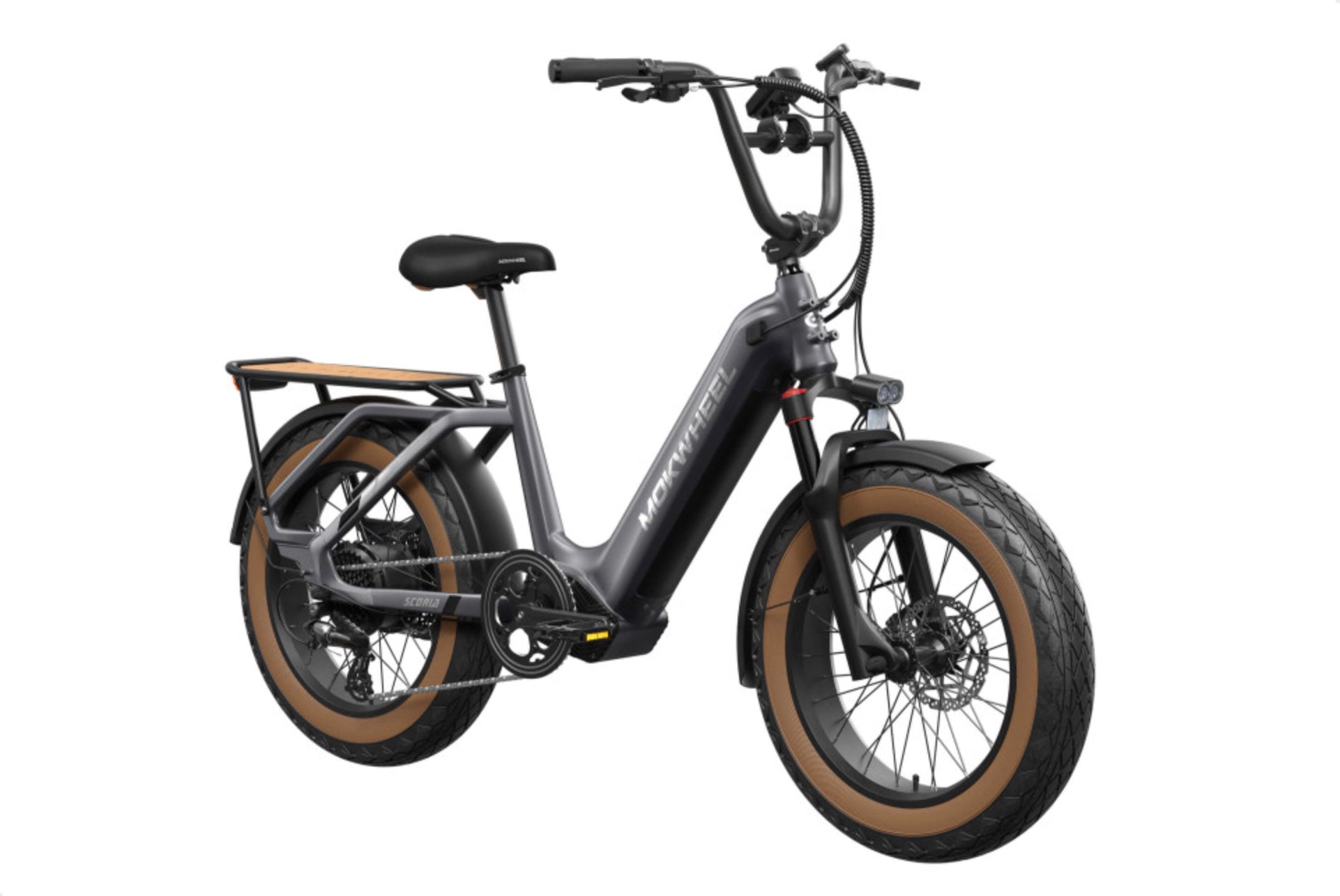 Mokwheel Scoria 2.0 – Grijs – Elektrische Mini Mountainbike Fatbike – 250W motor – 720Wh/940Wh accu – Hydraulische schijfremmen – Shimano 7-speed