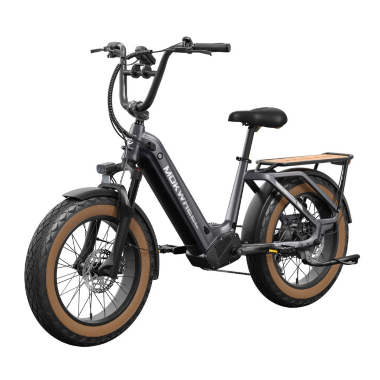 Mokwheel Scoria 2.0 – Grijs – Elektrische Mini Mountainbike Fatbike – 250W motor – 720Wh/940Wh accu – Hydraulische schijfremmen – Shimano 7-speed