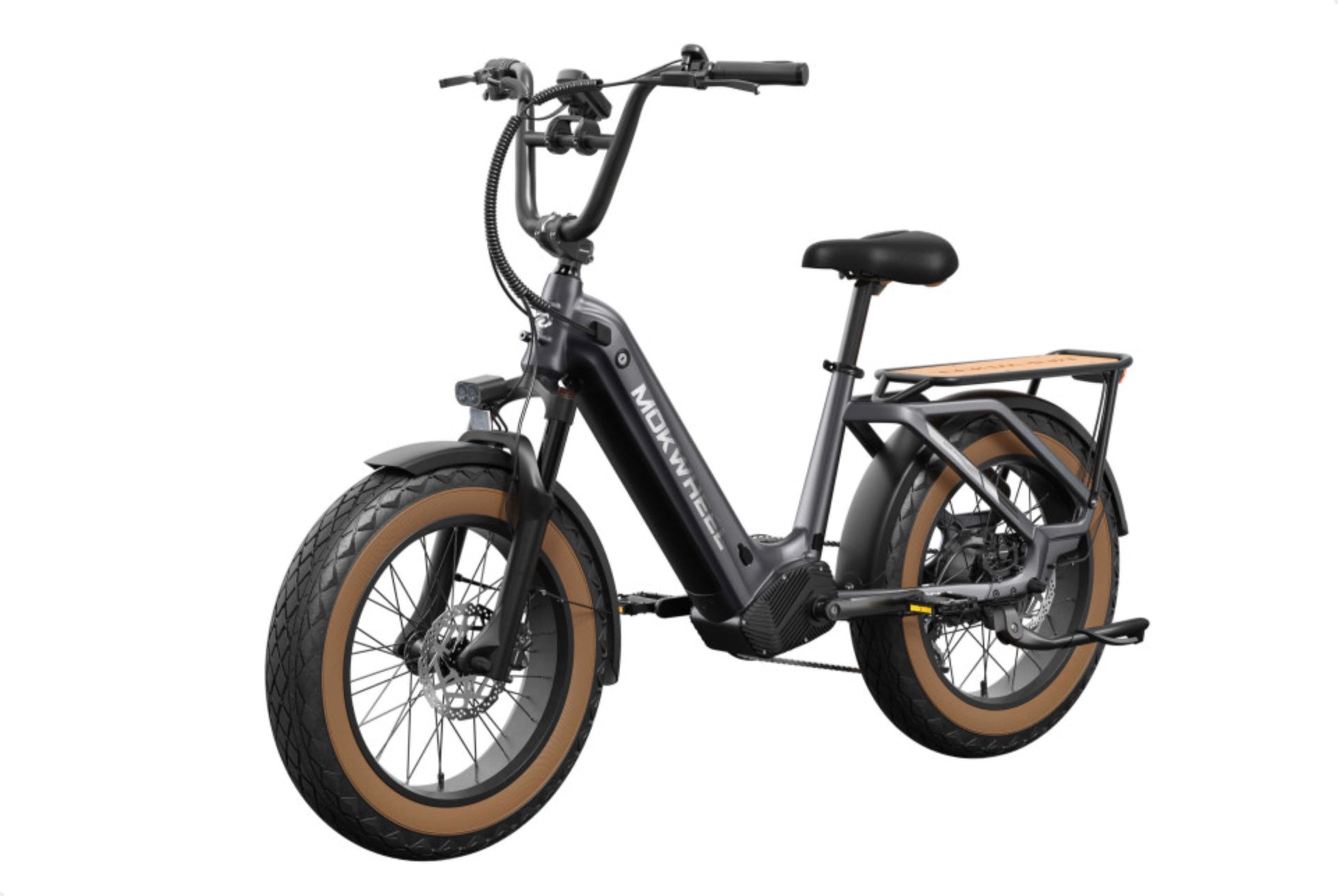 Mokwheel Scoria 2.0 – Grijs – Elektrische Mini Mountainbike Fatbike – 250W motor – 720Wh/940Wh accu – Hydraulische schijfremmen – Shimano 7-speed