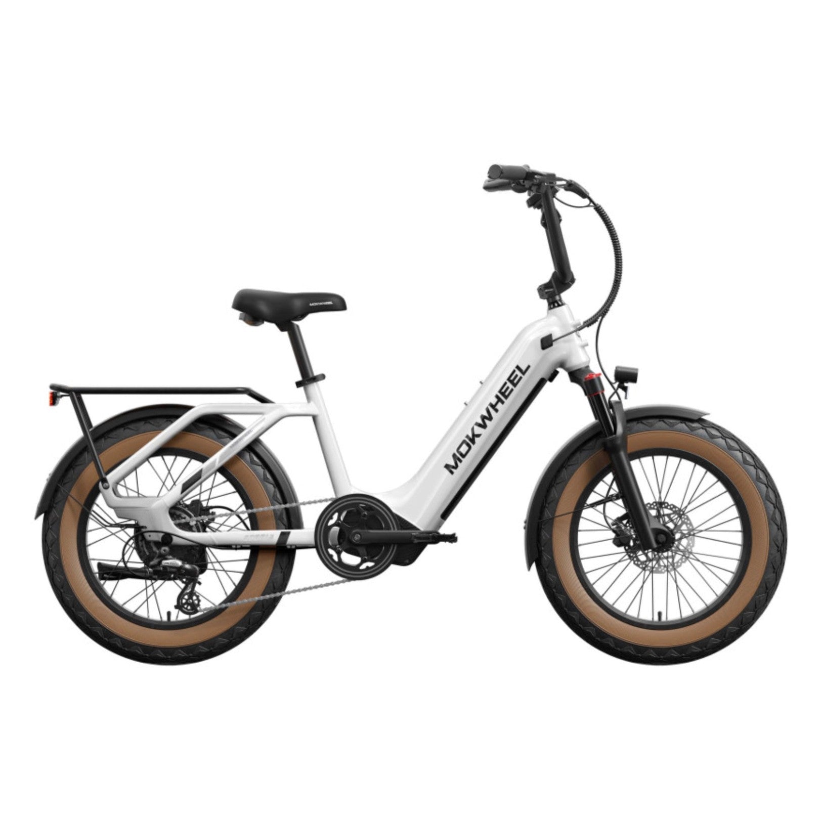 Mokwheel Scoria 2.0 – Wit – Elektrische Mini Mountainbike Fatbike – 250W motor – 720Wh/940Wh accu – Hydraulische schijfremmen – Shimano 7-speed