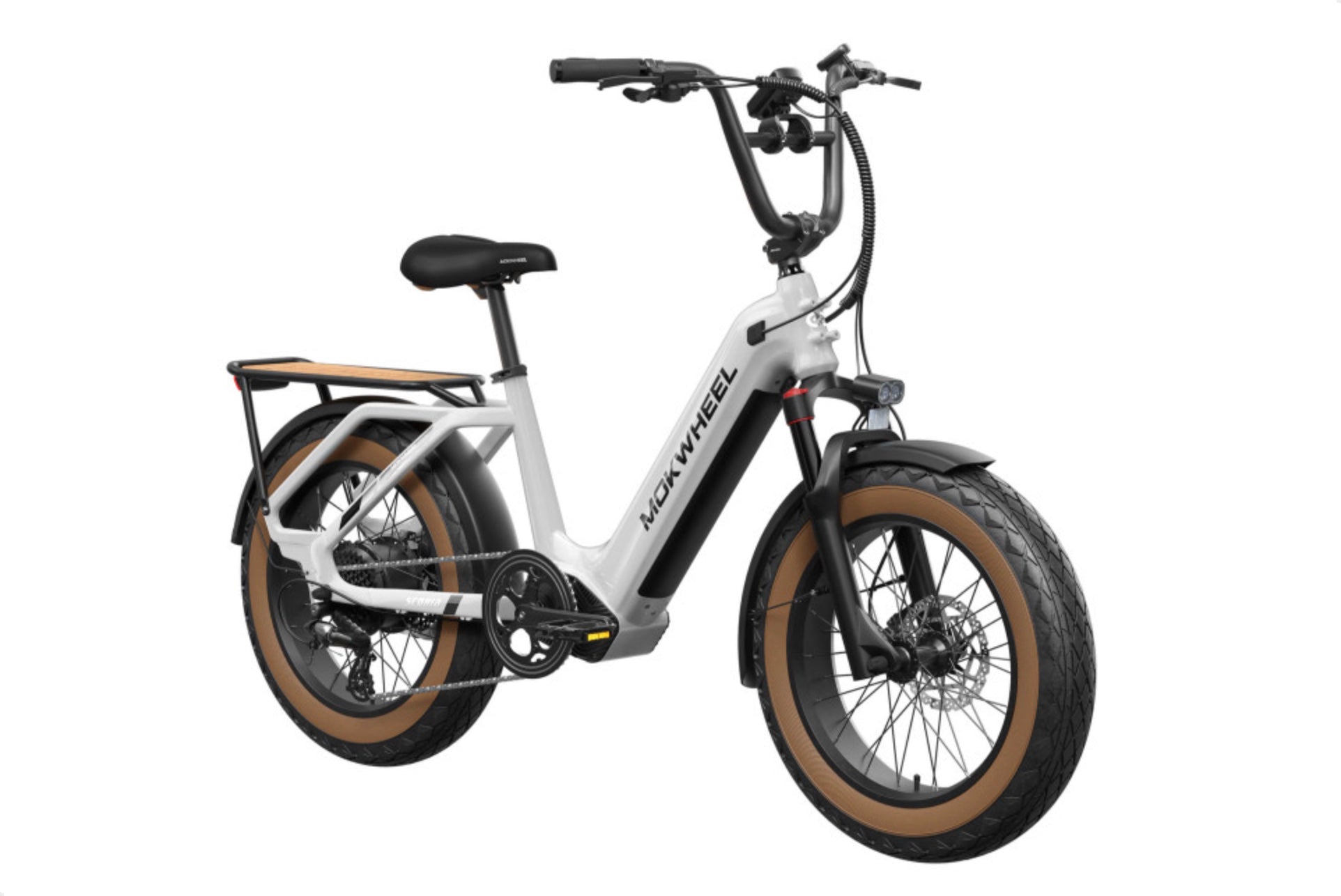 Mokwheel Scoria 2.0 – Wit – Elektrische Mini Mountainbike Fatbike – 250W motor – 720Wh/940Wh accu – Hydraulische schijfremmen – Shimano 7-speed