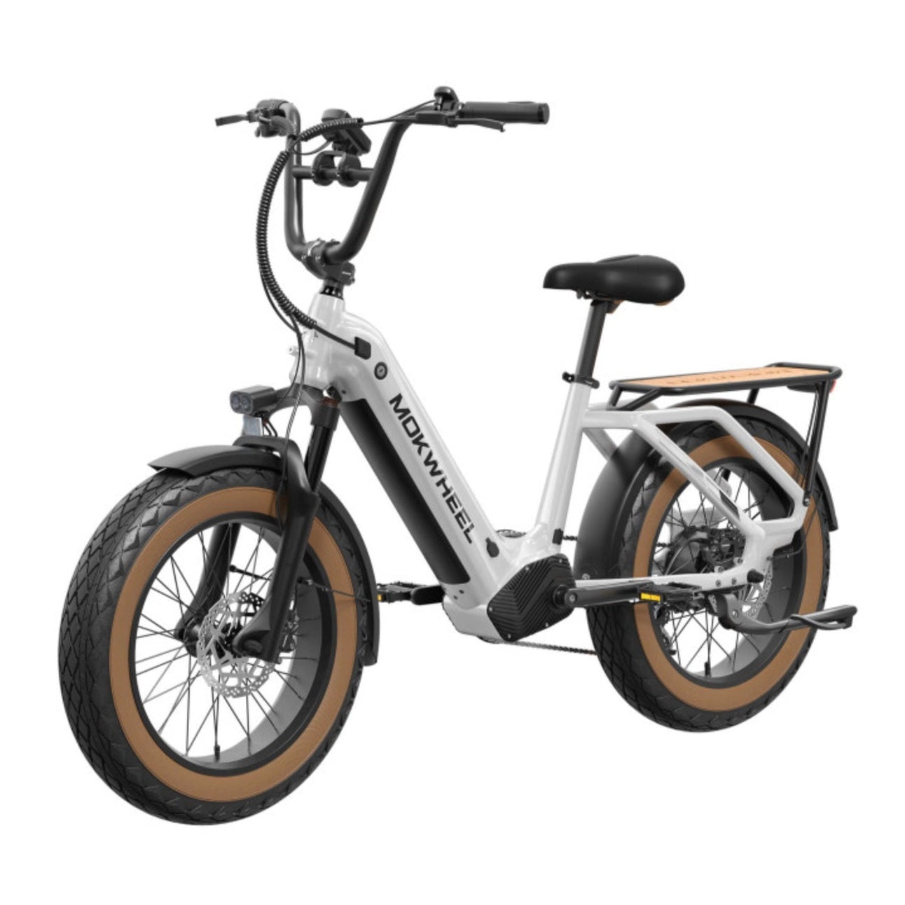 Mokwheel Scoria 2.0 – Wit – Elektrische Mini Mountainbike Fatbike – 250W motor – 720Wh/940Wh accu – Hydraulische schijfremmen – Shimano 7-speed