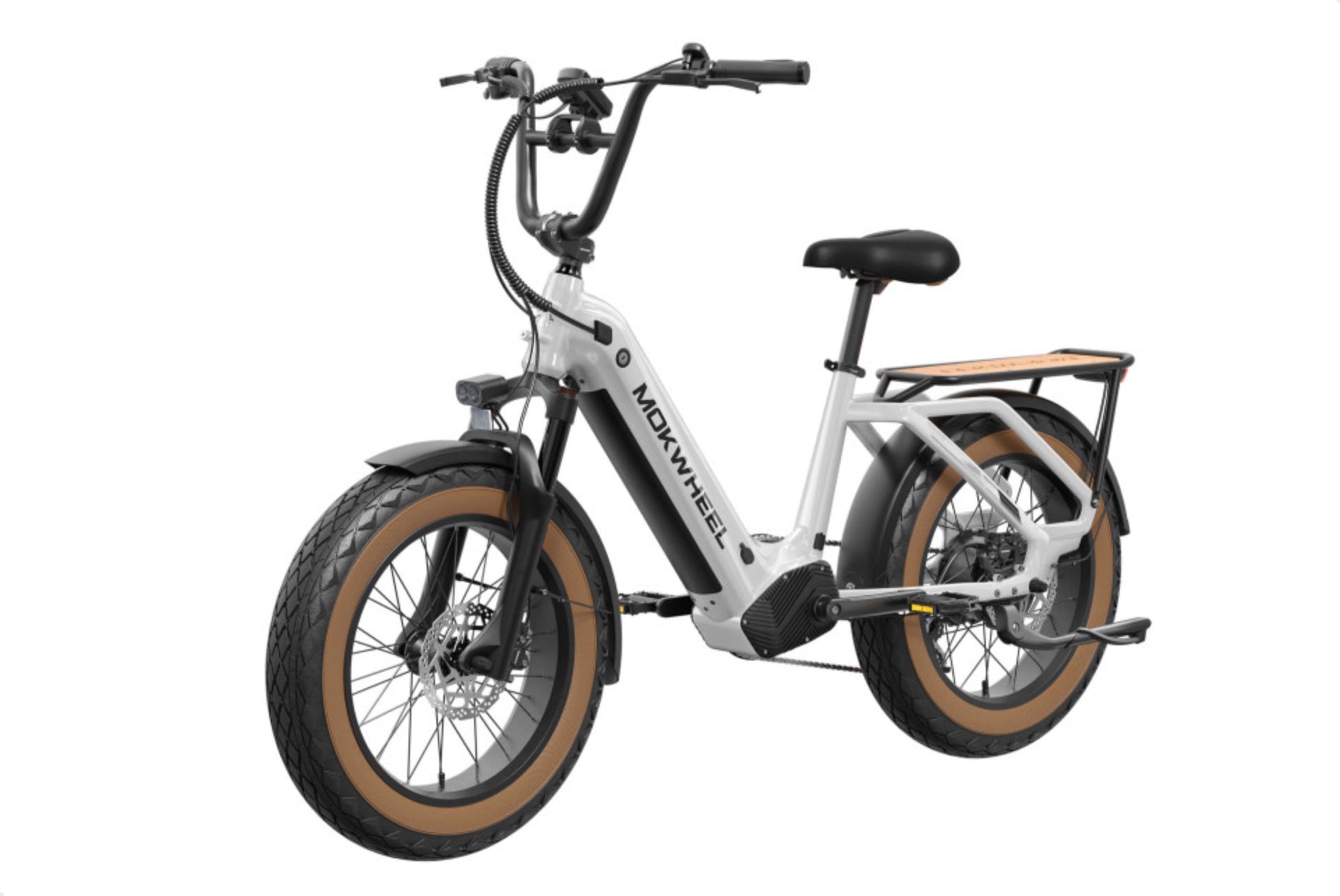 Mokwheel Scoria 2.0 – Wit – Elektrische Mini Mountainbike Fatbike – 250W motor – 720Wh/940Wh accu – Hydraulische schijfremmen – Shimano 7-speed