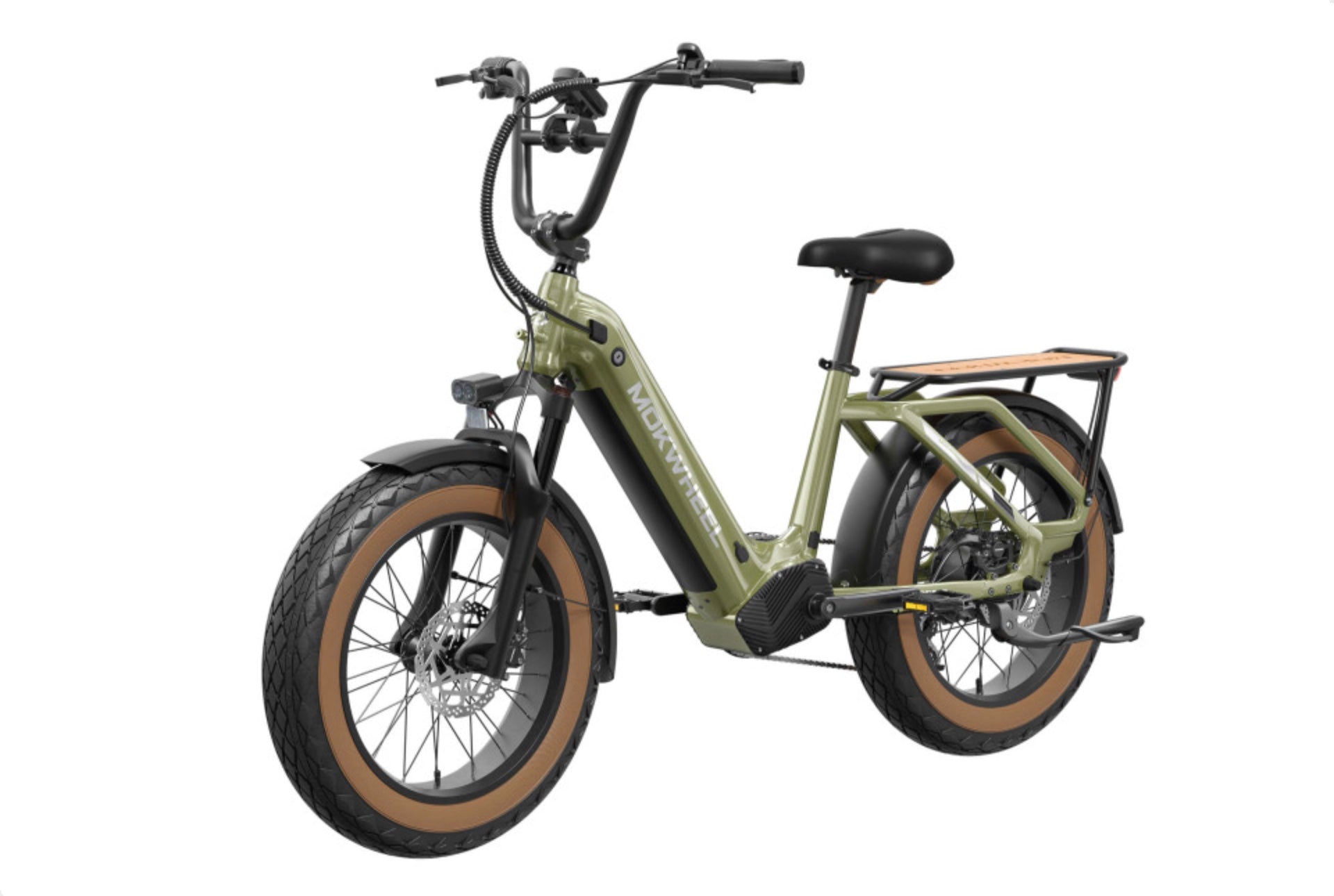 Mokwheel Scoria 2.0 – Groen – Elektrische Mini Mountainbike Fatbike – 250W motor – 720Wh/940Wh accu – Hydraulische schijfremmen – Shimano 7-speed