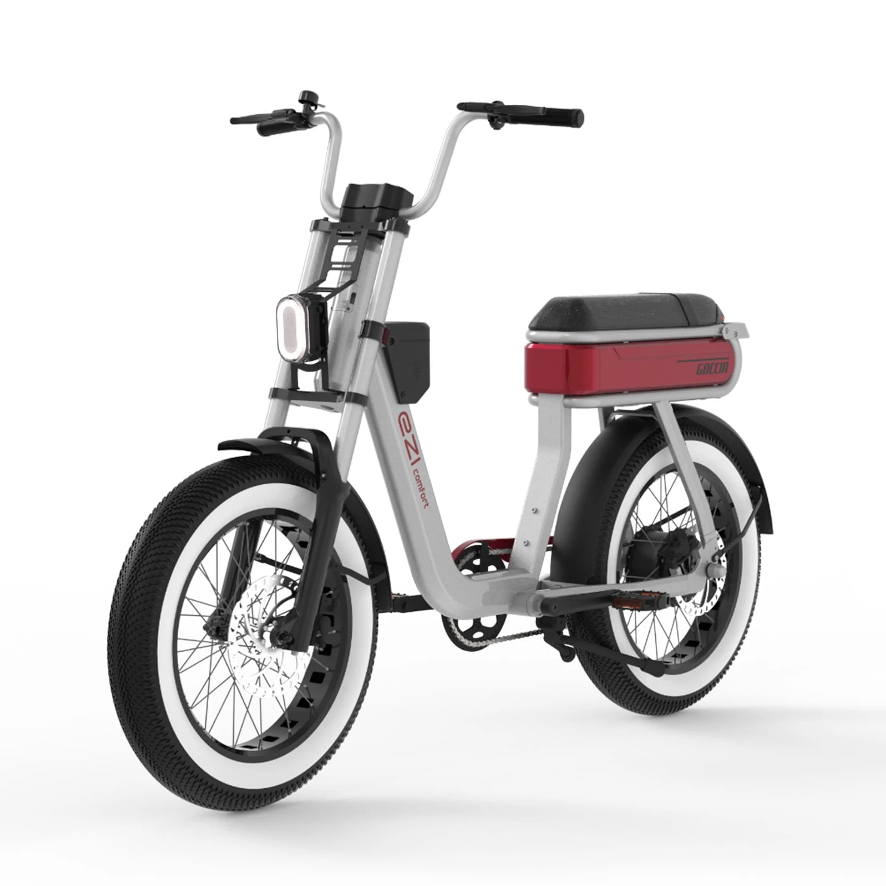 Goccia Ezi Comfort Fatbike Zilver Rood - 15Ah 250W