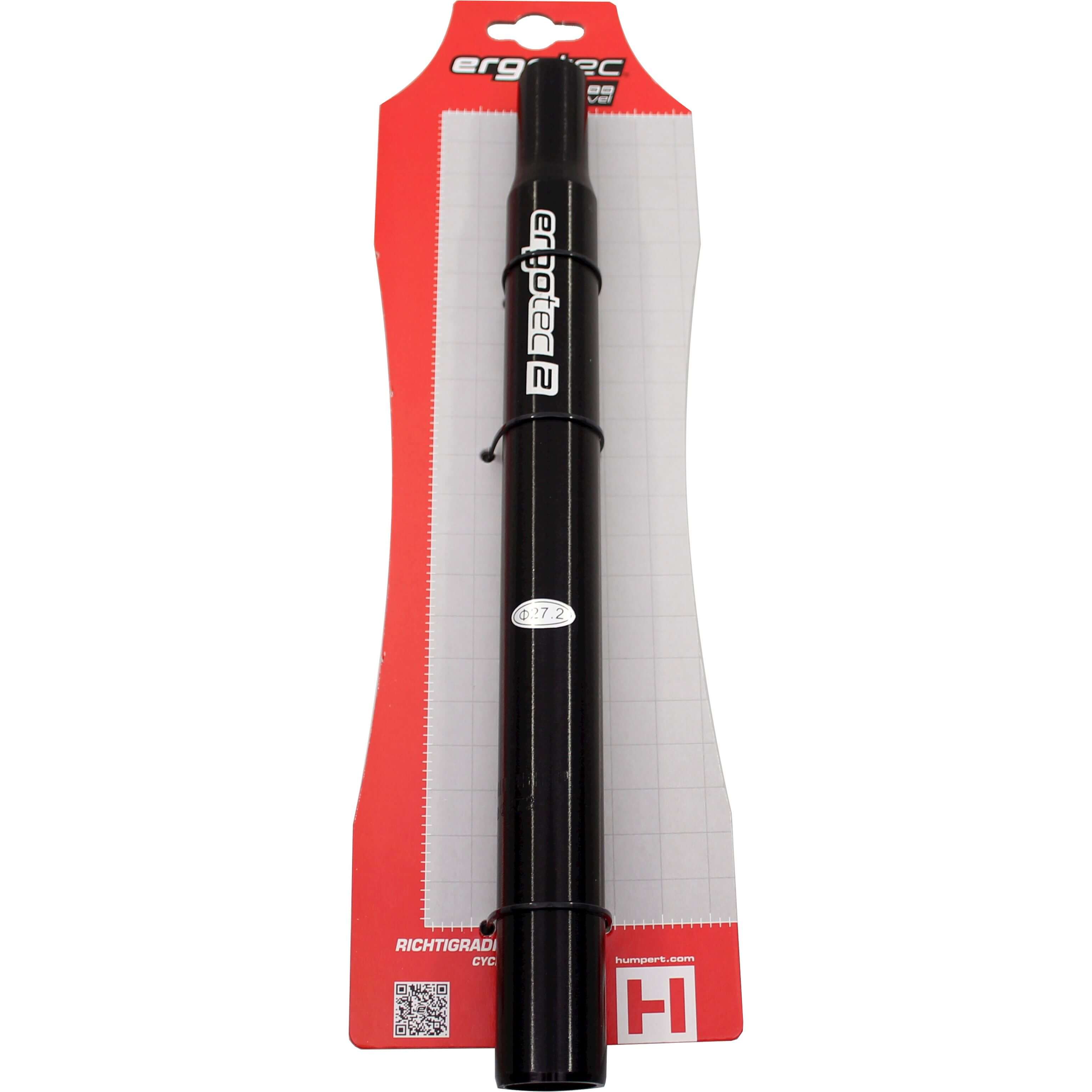 Ergotec zadelpen kaars 27.2 x 300 alu zw krt - AE-trading