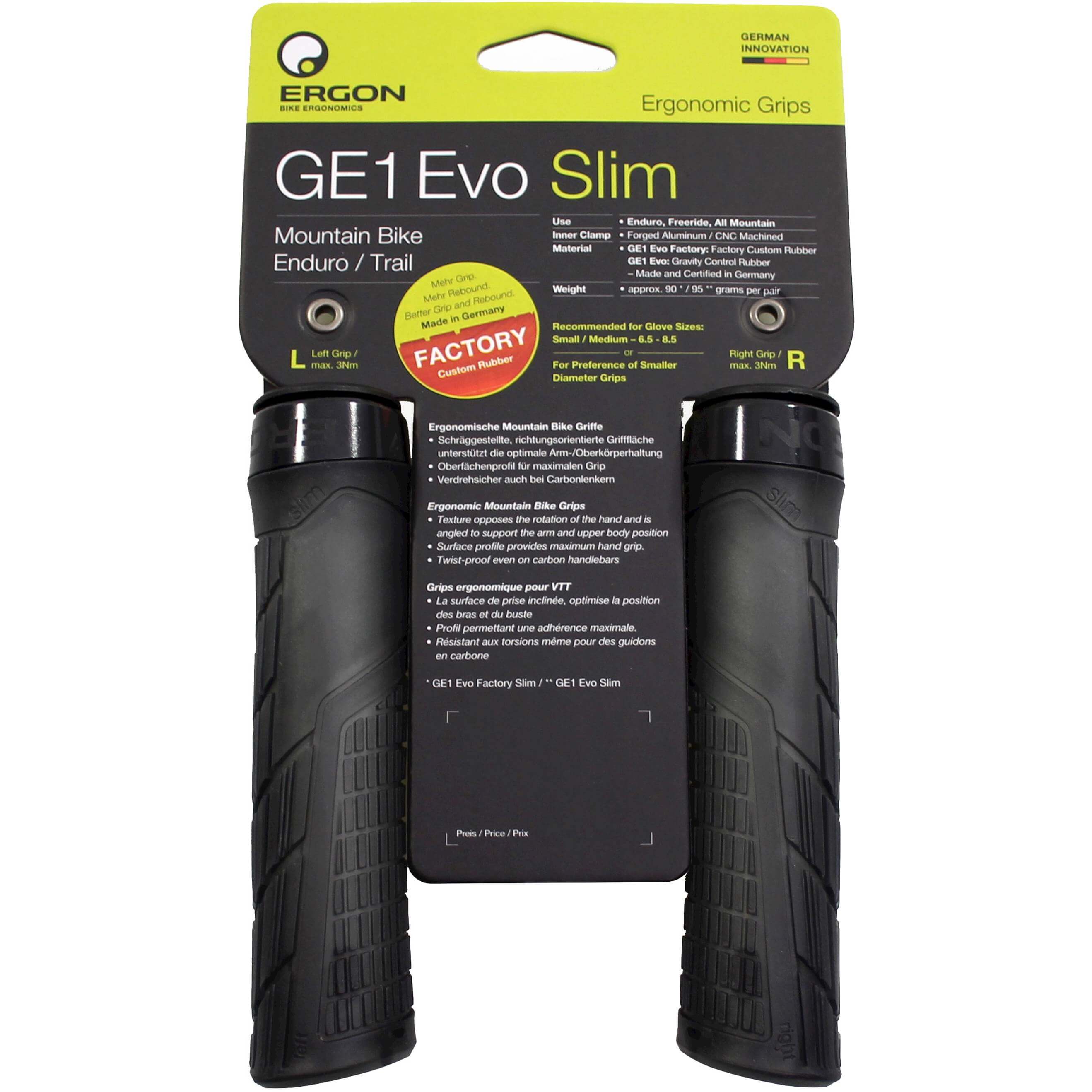 Ergon handvatten GE1 Evo Factory slim frozen black - AE-trading