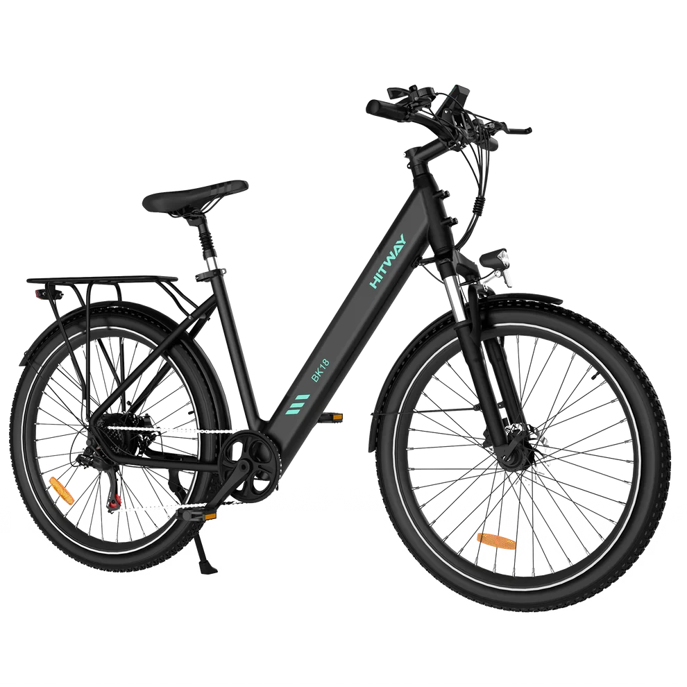 Hitway BK18 Elektrische Fiets 27,5 Inch 2.8" E-bike Zwart AE-trading