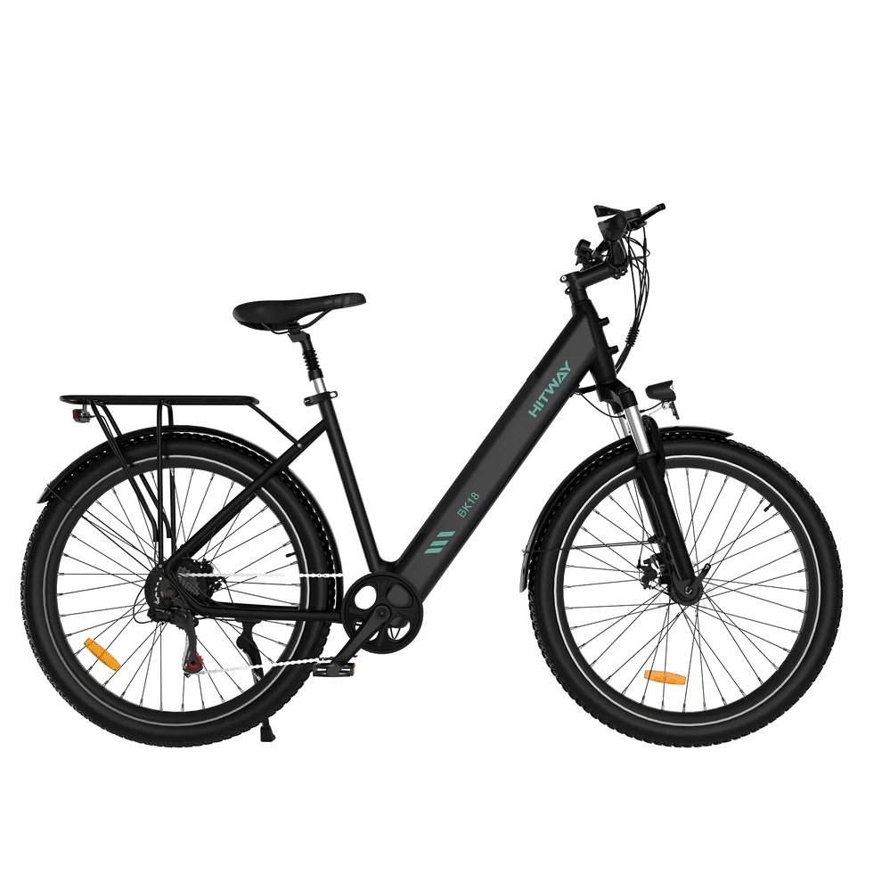 Hitway BK18 Elektrische Fiets 27,5 Inch 2.8" E-bike Zwart AE-trading