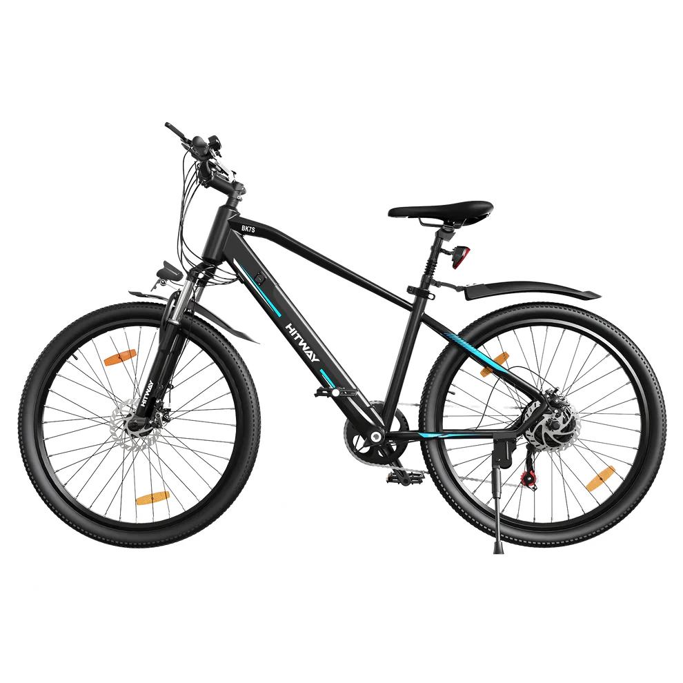 Hitway BK7S - Elektrische Fiets - Mountain Bike - Off-Road E-bike - 250W Motor  12 Ah - Zwart met blauw AE-trading