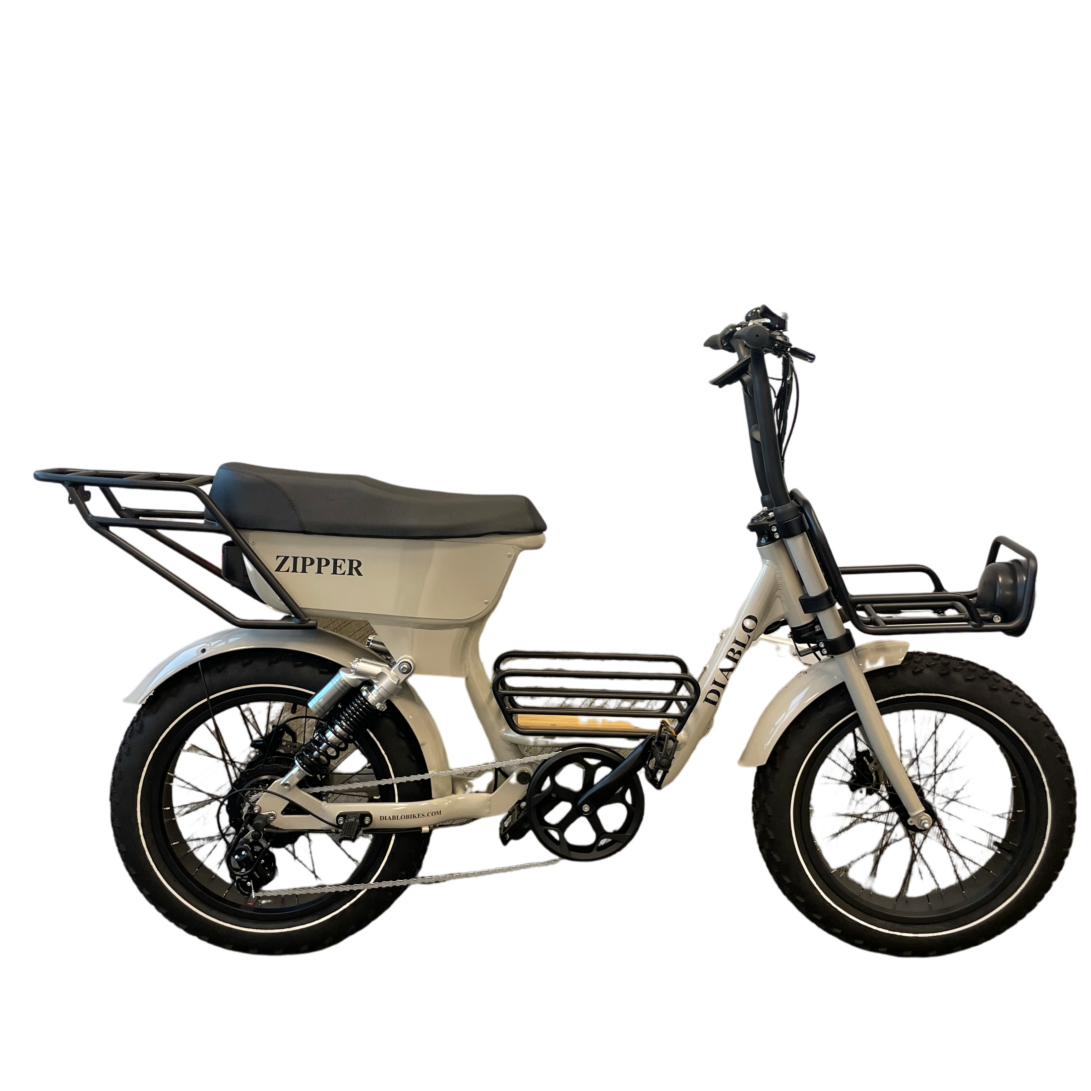 Diablo Zipper Fatbike 7SP Shimano versnellingen met achtervering - Fashion Grey - AE-trading