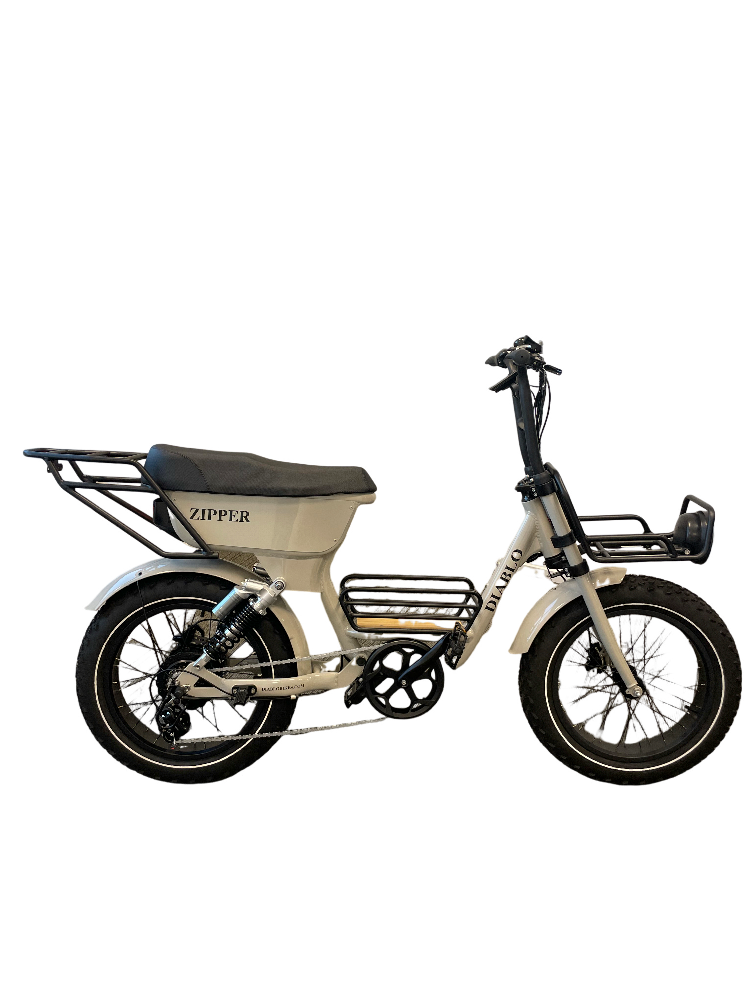 Diablo Zipper Fatbike 7SP Shimano versnellingen met achtervering - Fashion Grey - AE-trading